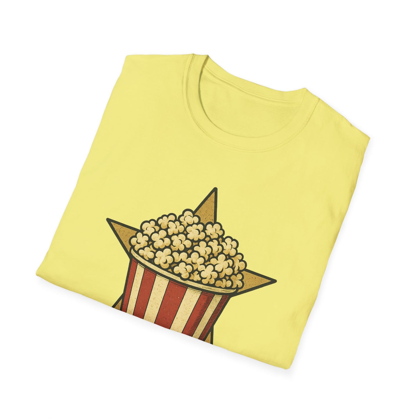 Snack Like a Star Popcorn Shirt – Funny Movie Night Tee – Retro Popcorn Bucket T-Shirt for Cinema Fans