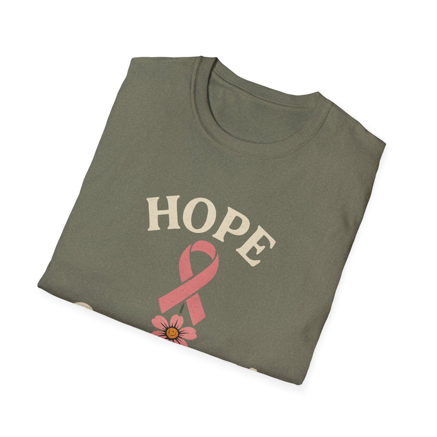 Hope Grows Here Shirt | Breast Cancer Awareness Pink Ribbon Flower Tee | Survivor Fighter Support October Strong T-Shirt