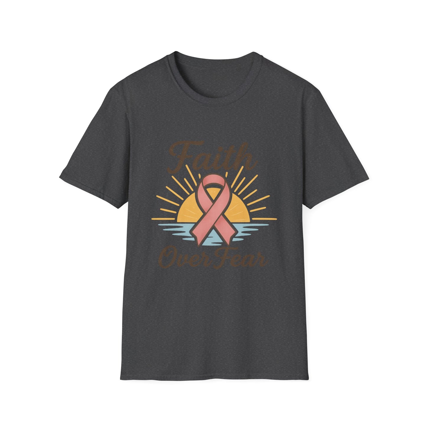 Faith Over Fear Shirt | Breast Cancer Awareness Pink Ribbon Tee | Inspirational Hope Support Survivor Fighter T-Shirt October