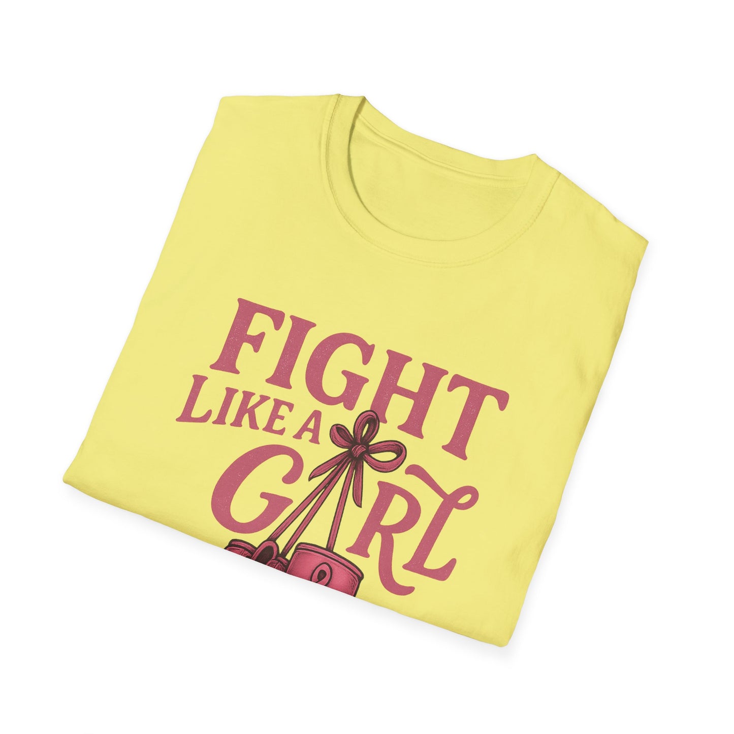 Fight Like a Girl Shirt | Breast Cancer Awareness Boxing Gloves Tee | Pink Ribbon Strength Support T-Shirt Survivor Fighter