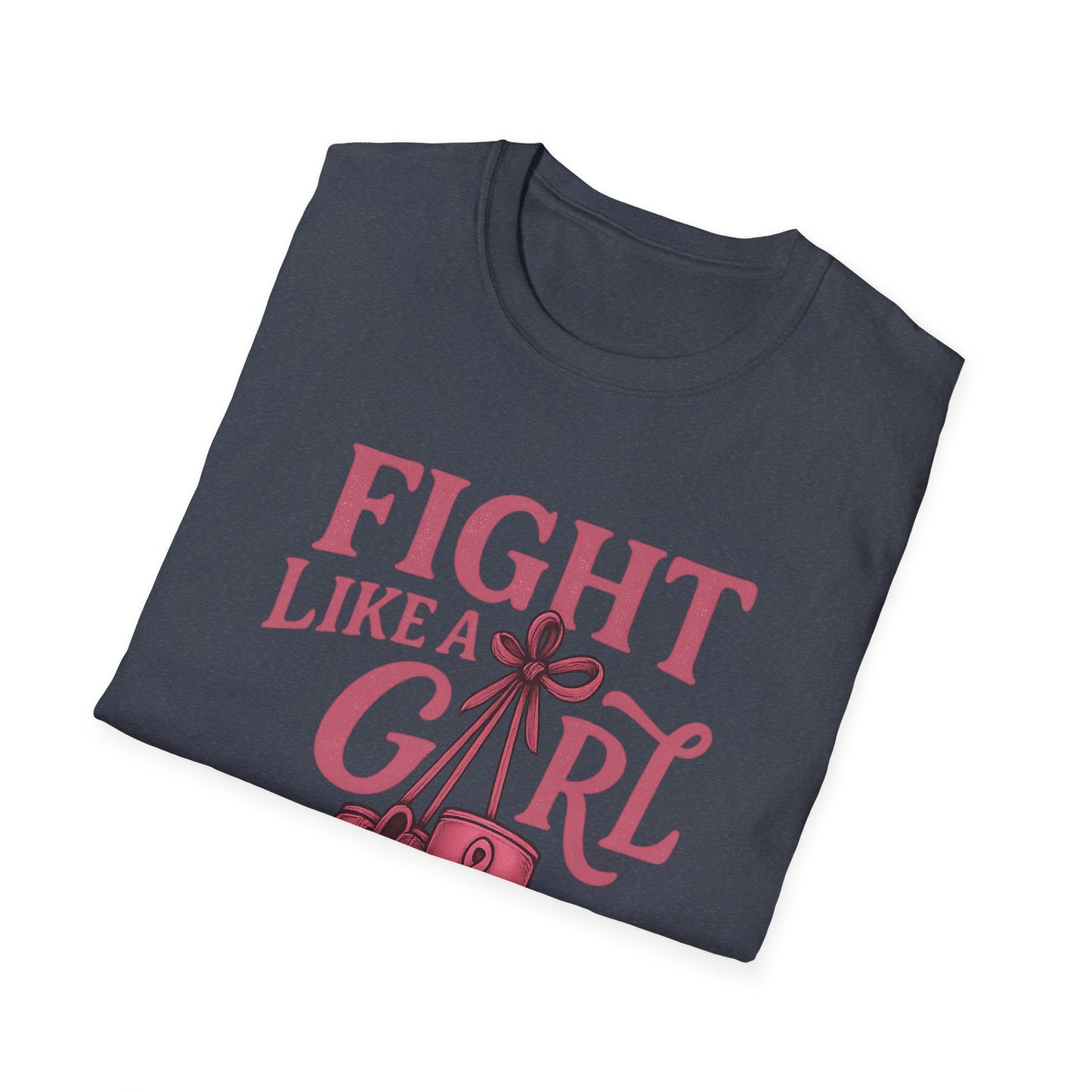Fight Like a Girl Shirt | Breast Cancer Awareness Boxing Gloves Tee | Pink Ribbon Strength Support T-Shirt Survivor Fighter