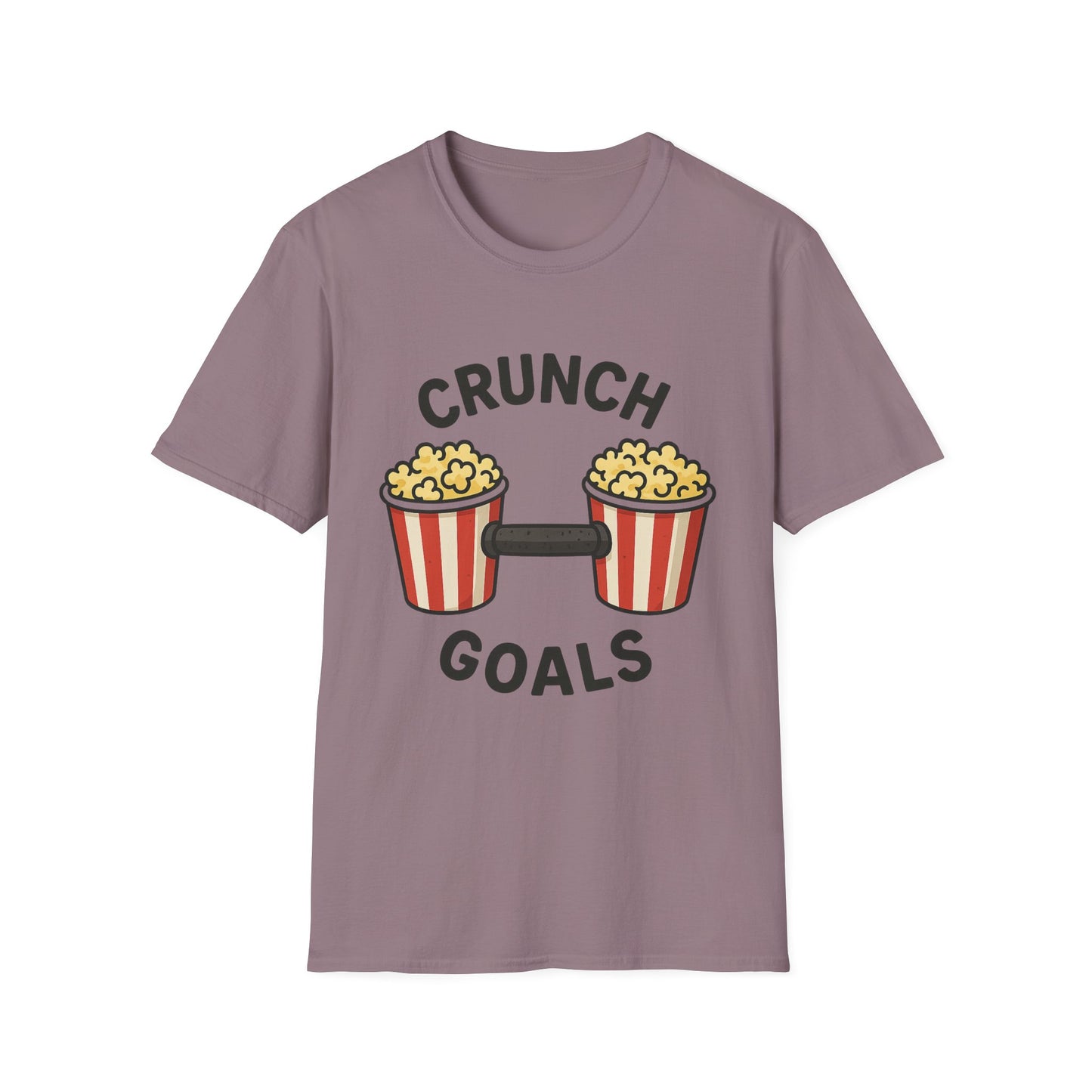 Crunch Goals Popcorn Shirt – Funny Fitness Pun Tee – Retro Popcorn Lover T-Shirt for Movie Nights & Snack Fans