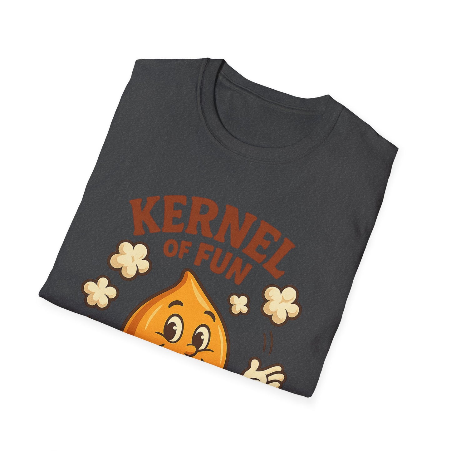 Kernel of Fun Popcorn Shirt – Cute Cartoon Snack Tee – Funny Popcorn Lover T-Shirt for Movie Nights & Cinema Fans
