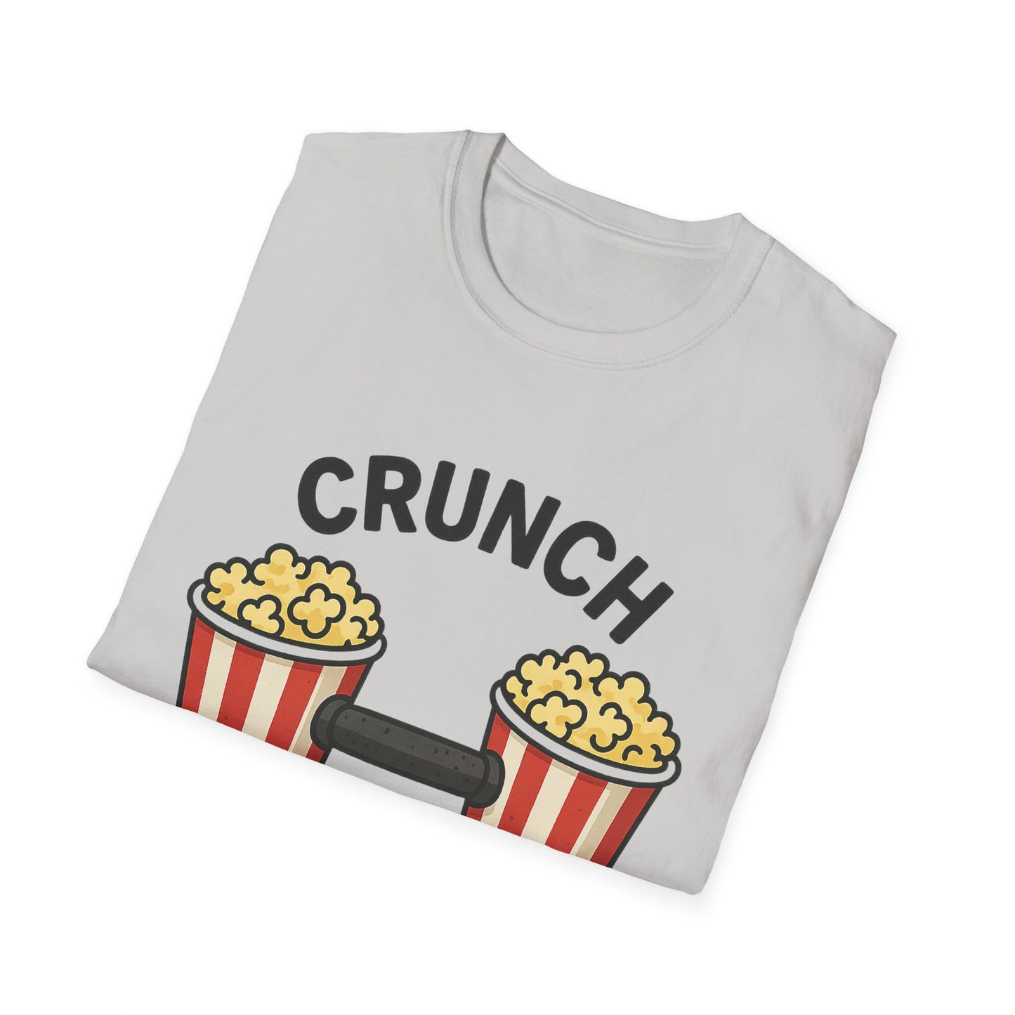 Crunch Goals Popcorn Shirt – Funny Fitness Pun Tee – Retro Popcorn Lover T-Shirt for Movie Nights & Snack Fans