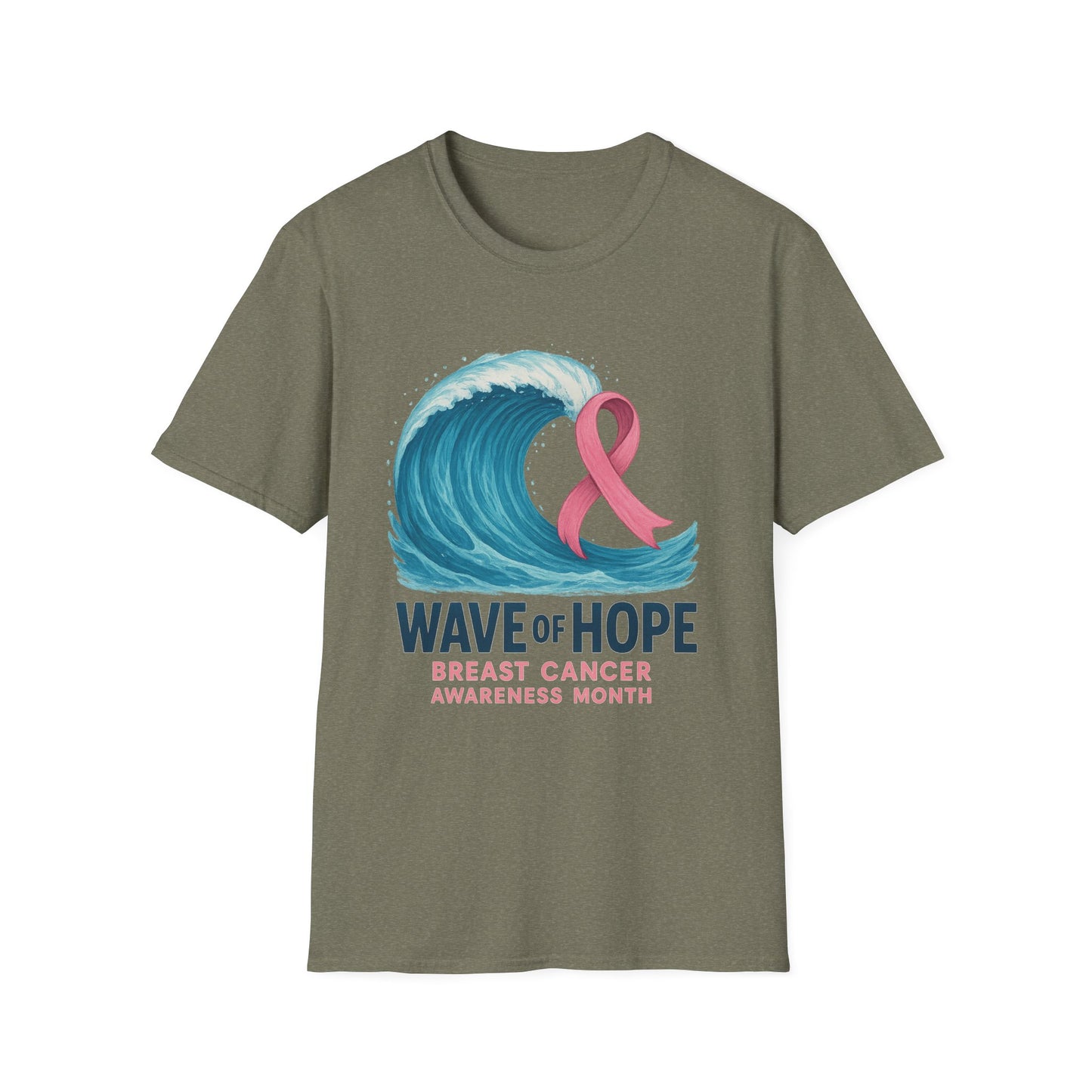 Wave of Hope Shirt | Breast Cancer Awareness Month Tee | Ocean Pink Ribbon Support Survivor Fighter T-Shirt October Strong