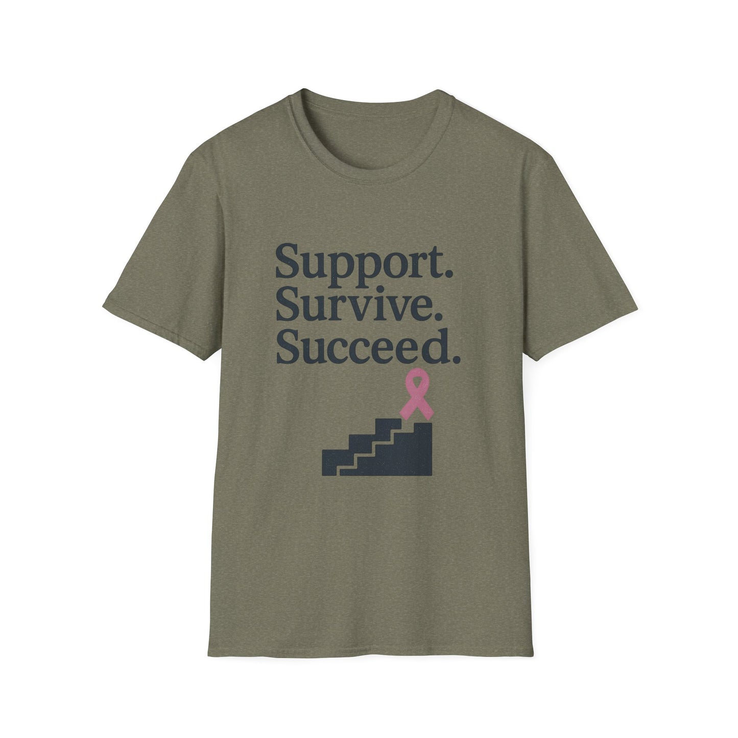 Support Survive Succeed Shirt | Breast Cancer Awareness Pink Ribbon Tee | Inspirational Hope Survivor Fighter T-Shirt October