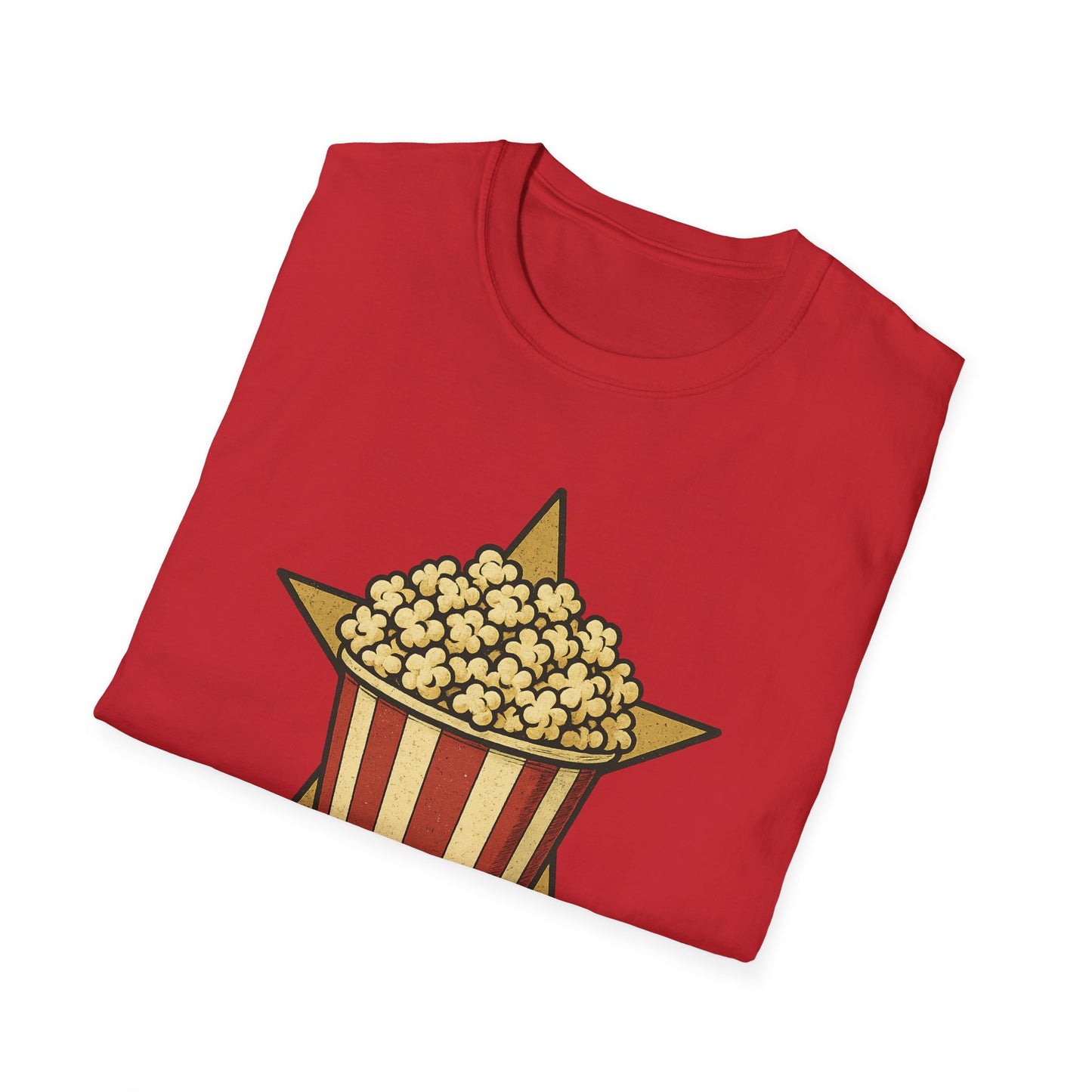 Snack Like a Star Popcorn Shirt – Funny Movie Night Tee – Retro Popcorn Bucket T-Shirt for Cinema Fans
