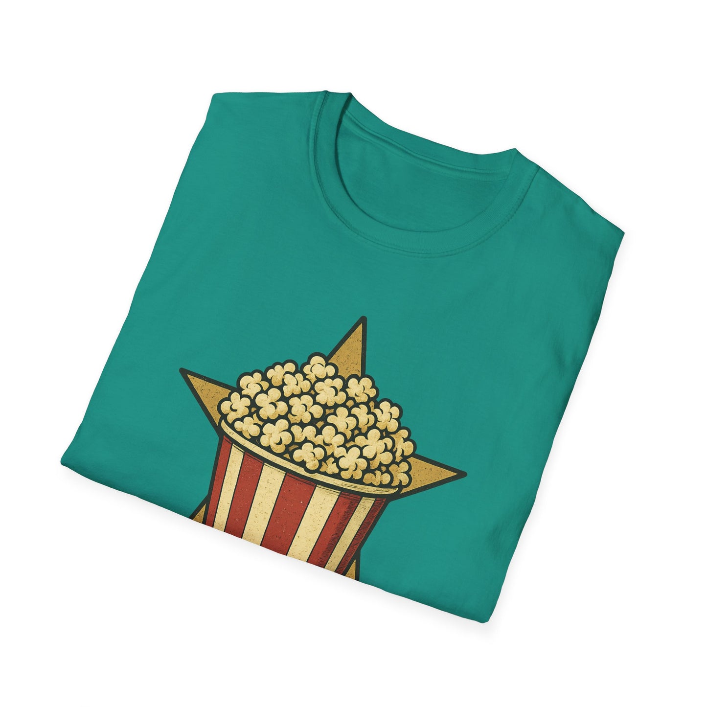 Snack Like a Star Popcorn Shirt – Funny Movie Night Tee – Retro Popcorn Bucket T-Shirt for Cinema Fans