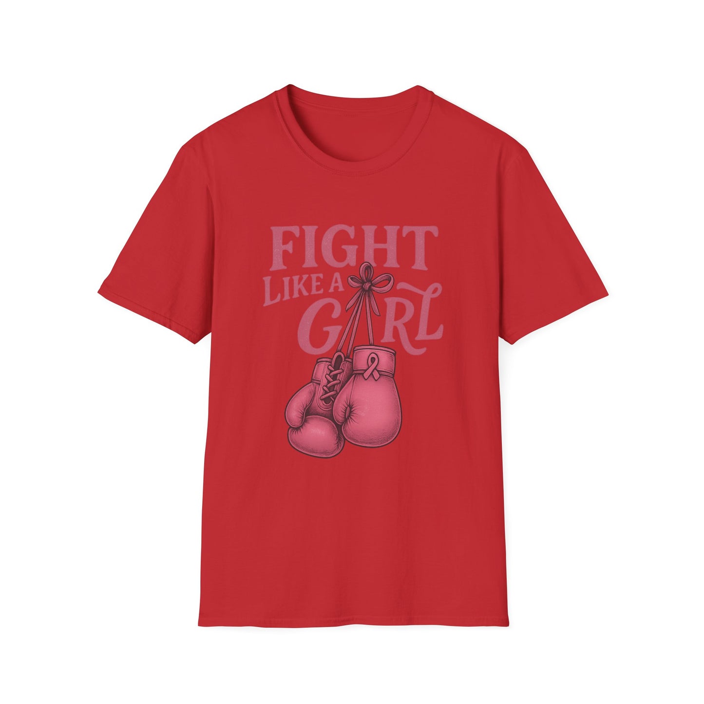 Fight Like a Girl Shirt | Breast Cancer Awareness Boxing Gloves Tee | Pink Ribbon Strength Support T-Shirt Survivor Fighter