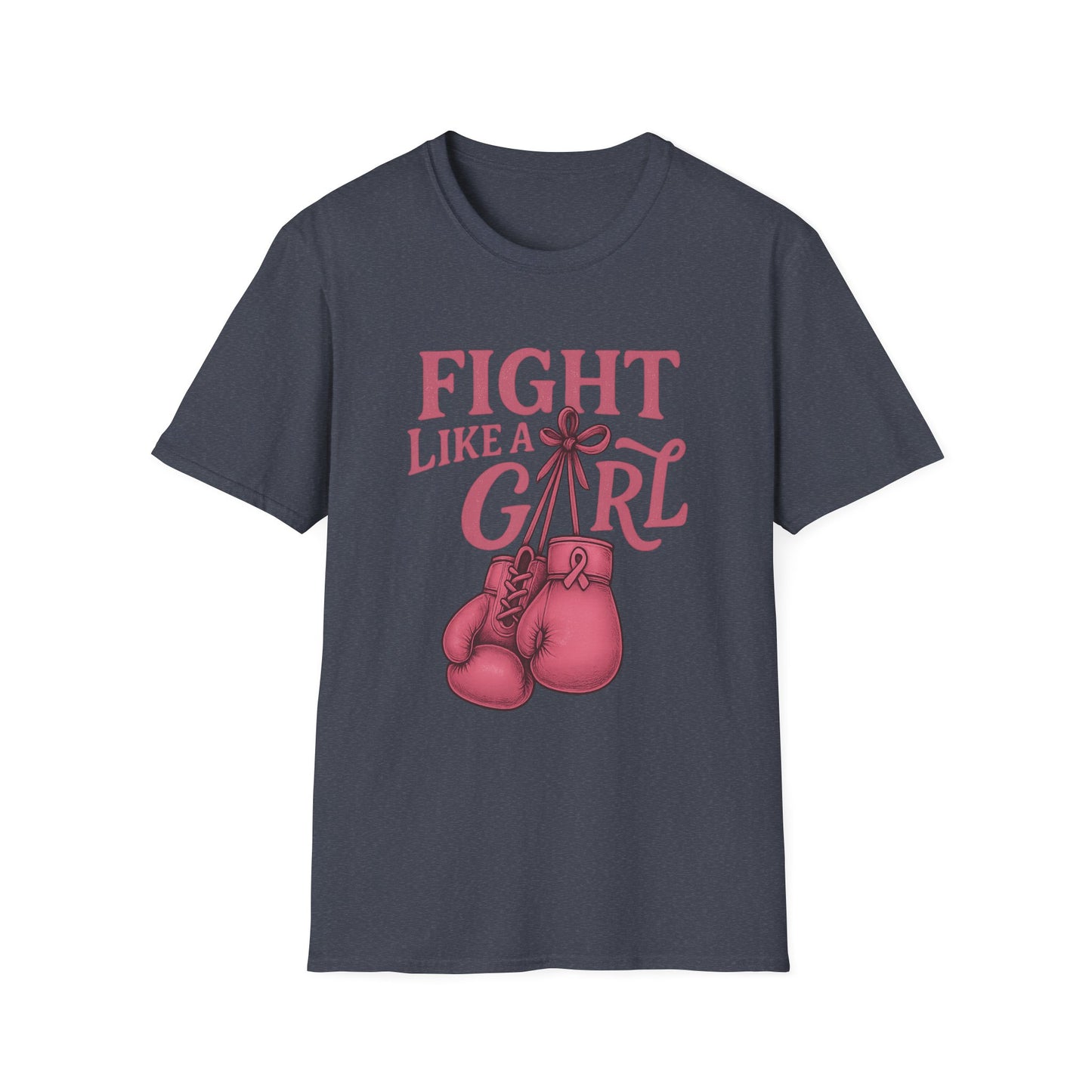 Fight Like a Girl Shirt | Breast Cancer Awareness Boxing Gloves Tee | Pink Ribbon Strength Support T-Shirt Survivor Fighter