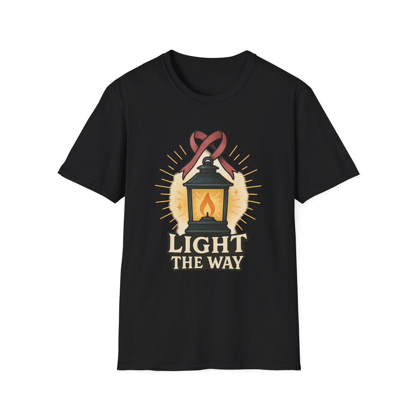 Light the Way Shirt | Breast Cancer Awareness Pink Ribbon Lantern Tee | Hope Support Survivor Fighter T-Shirt October Strong
