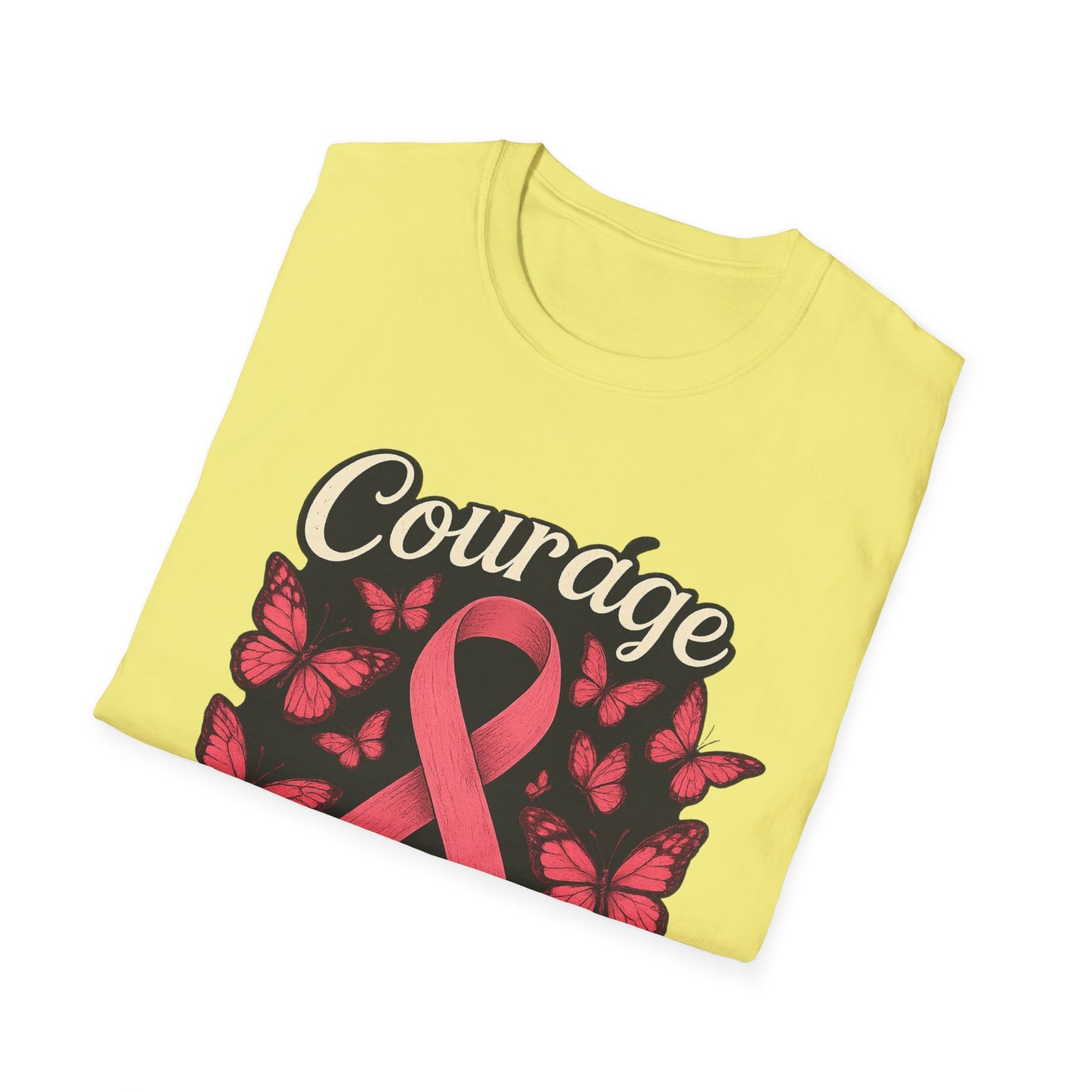 Courage Is Contagious Shirt | Breast Cancer Awareness Pink Ribbon Tee | Butterfly Hope Support Survivor Fighter T-Shirt October