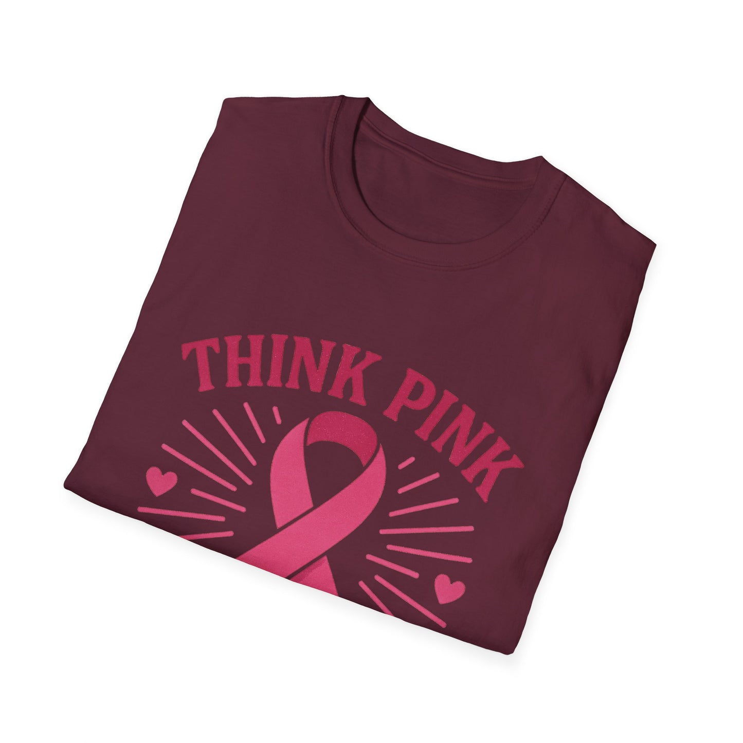 Think Pink Shirt Live Strong | Breast Cancer Awareness Ribbon Tee | Pink Support Hope Strength T-Shirt Women Men October