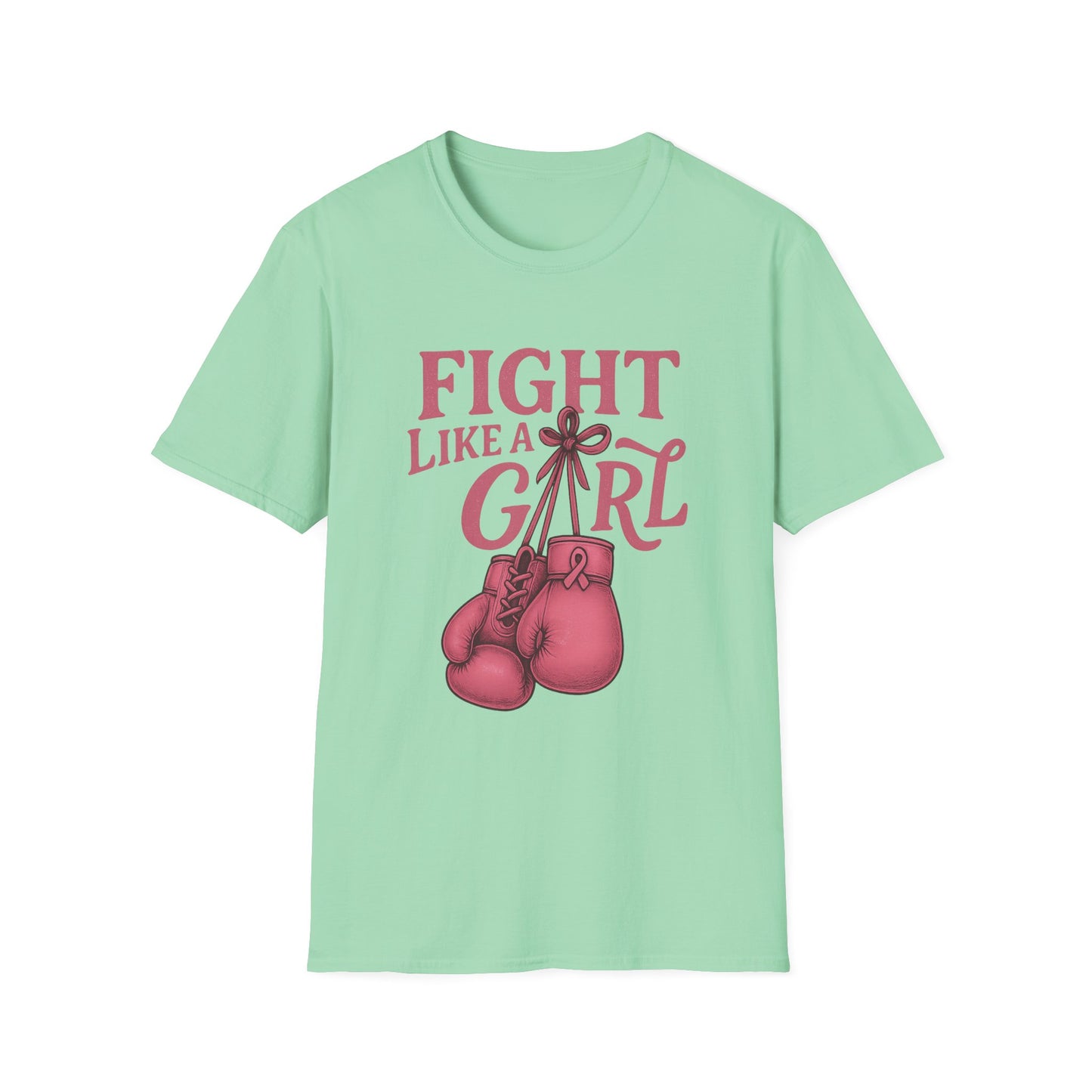 Fight Like a Girl Shirt | Breast Cancer Awareness Boxing Gloves Tee | Pink Ribbon Strength Support T-Shirt Survivor Fighter