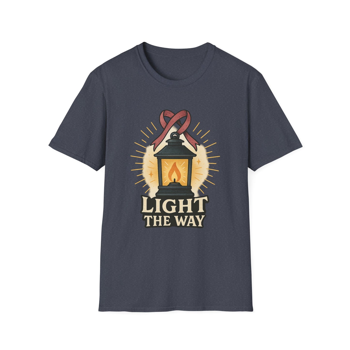 Light the Way Shirt | Breast Cancer Awareness Pink Ribbon Lantern Tee | Hope Support Survivor Fighter T-Shirt October Strong