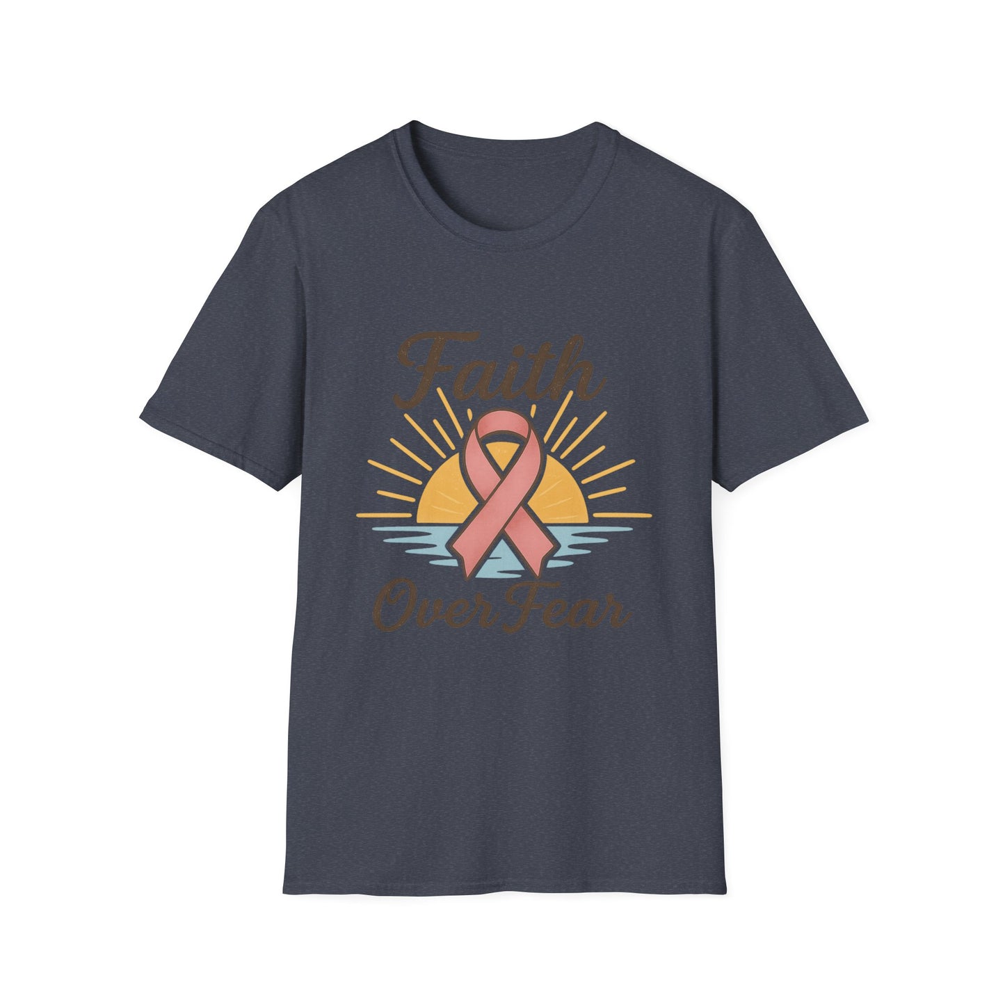 Faith Over Fear Shirt | Breast Cancer Awareness Pink Ribbon Tee | Inspirational Hope Support Survivor Fighter T-Shirt October