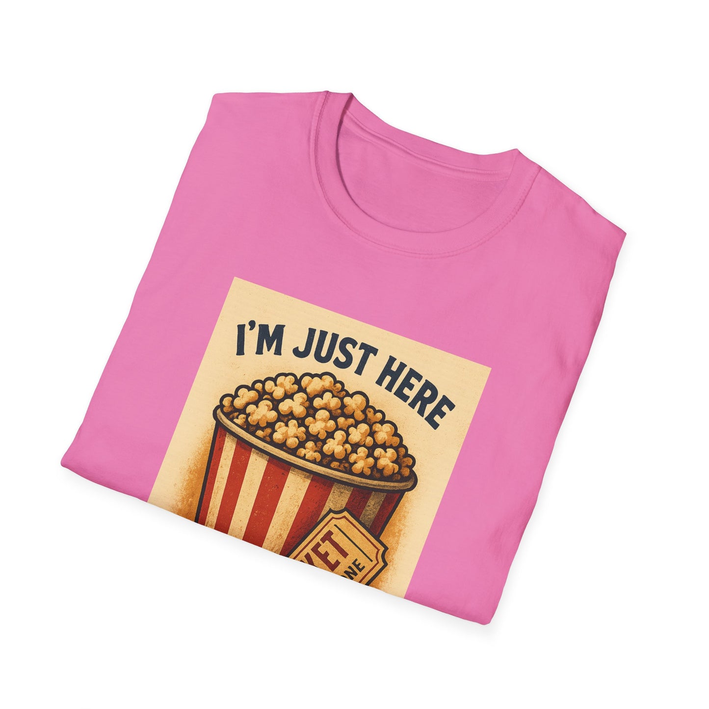 I’m Just Here for the Popcorn Shirt – Funny Movie Night Tee – Retro Popcorn Bucket T-Shirt for Theater & Film Fans