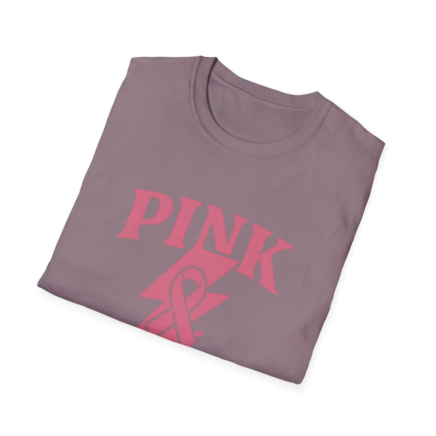 Pink Power Shirt | Breast Cancer Awareness Lightning Ribbon Tee | Survivor Fighter Strong Support Hope T-Shirt October Month