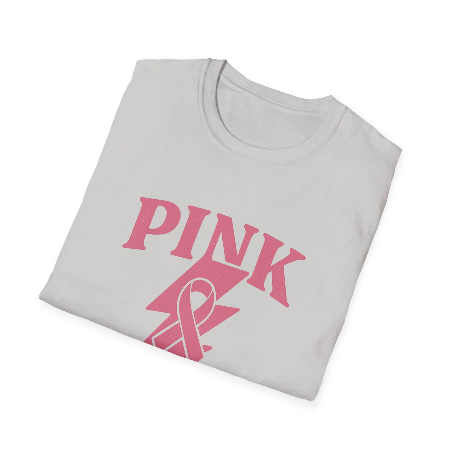 Pink Power Shirt | Breast Cancer Awareness Lightning Ribbon Tee | Survivor Fighter Strong Support Hope T-Shirt October Month