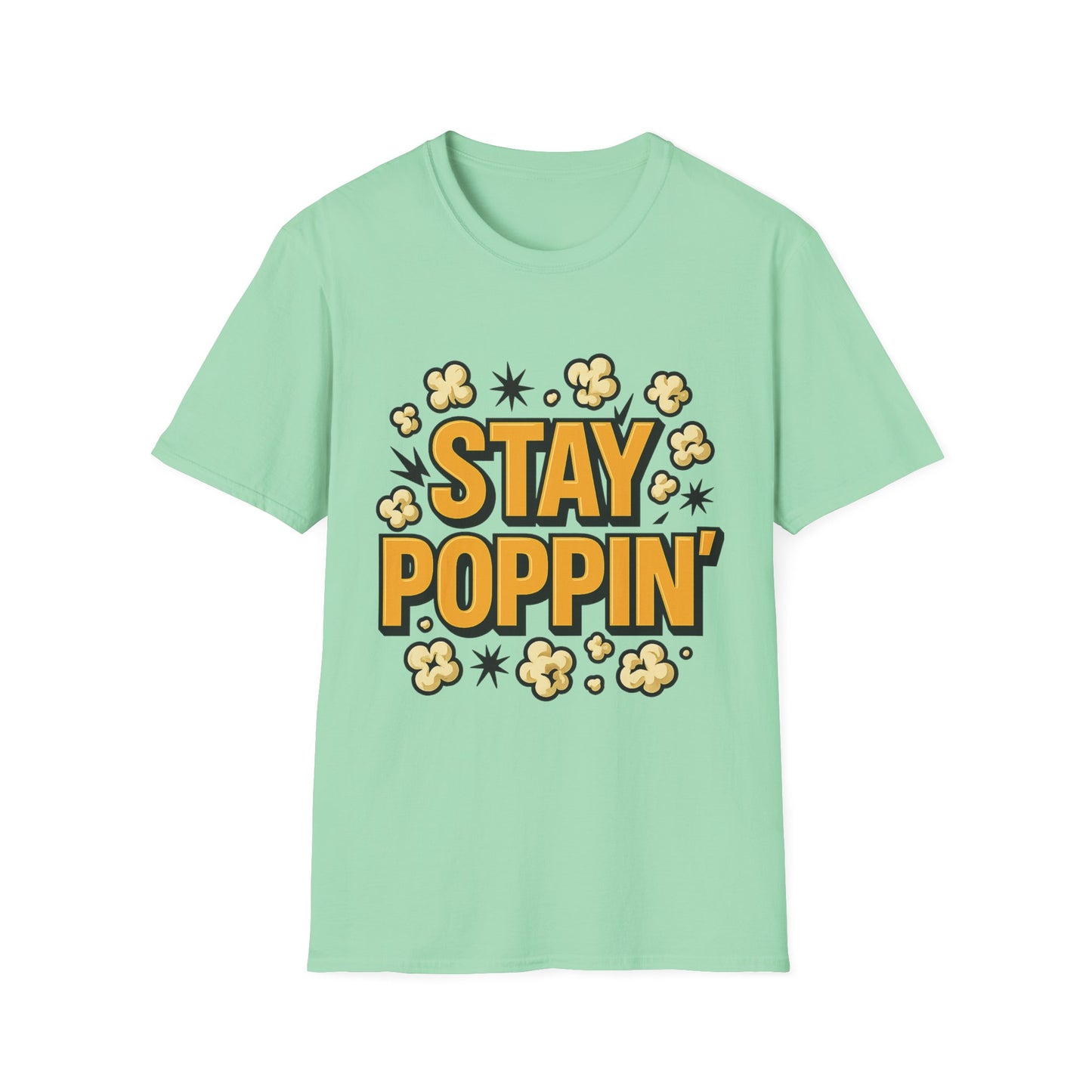 Stay Poppin’ Popcorn Shirt – Funny Retro Snack Tee – Movie Night T-Shirt for Popcorn Lovers & Film Fans