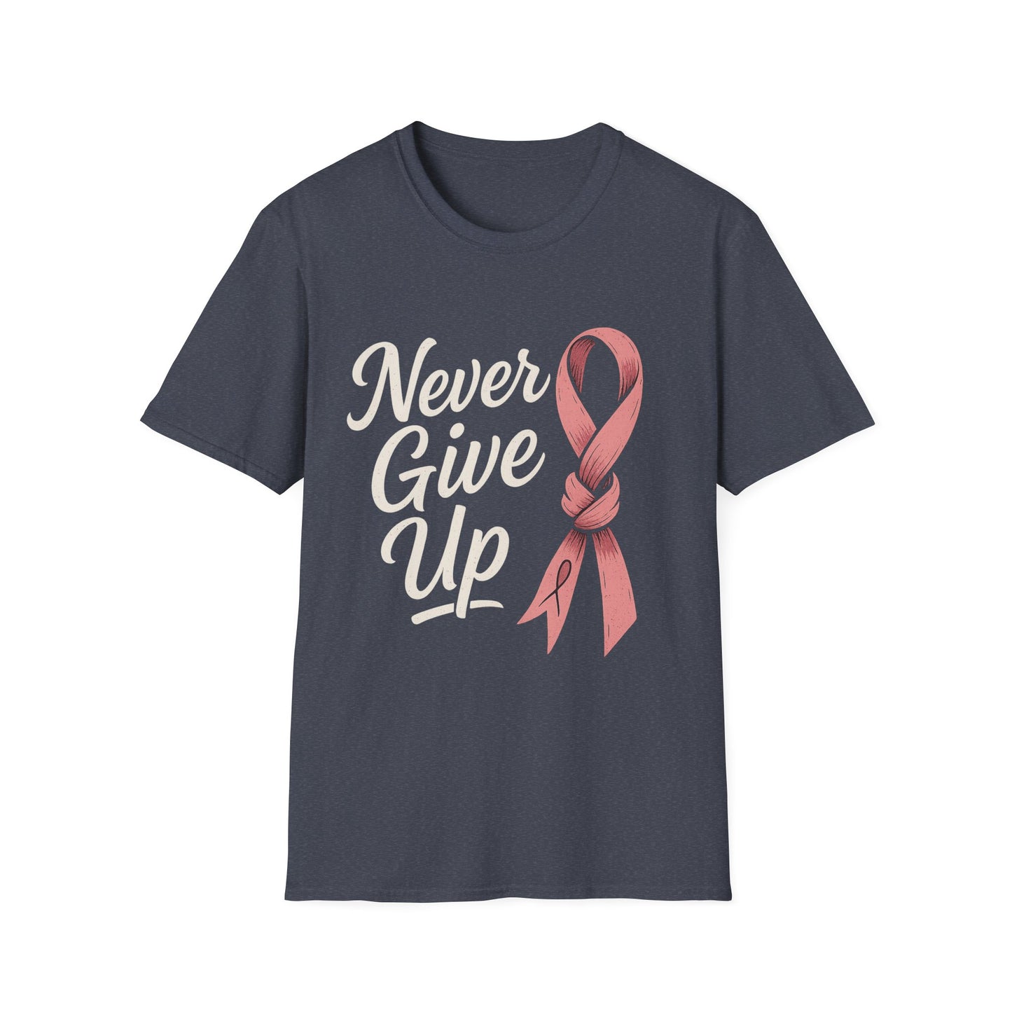 Never Give Up Shirt | Breast Cancer Awareness Pink Ribbon Tee | Inspirational Support Survivor Fighter T-Shirt October Hope