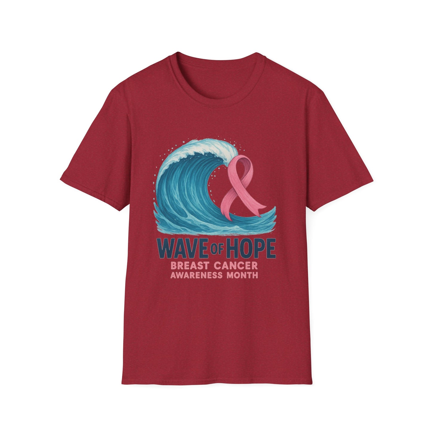 Wave of Hope Shirt | Breast Cancer Awareness Month Tee | Ocean Pink Ribbon Support Survivor Fighter T-Shirt October Strong