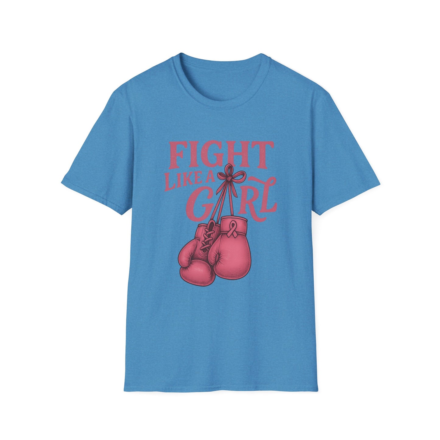 Fight Like a Girl Shirt | Breast Cancer Awareness Boxing Gloves Tee | Pink Ribbon Strength Support T-Shirt Survivor Fighter
