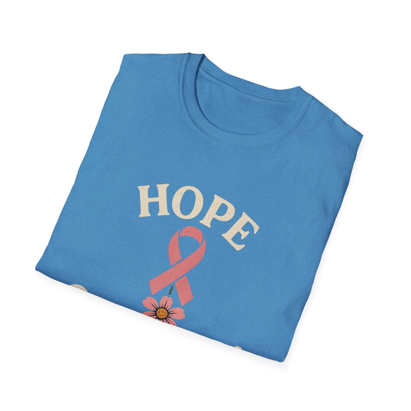 Hope Grows Here Shirt | Breast Cancer Awareness Pink Ribbon Flower Tee | Survivor Fighter Support October Strong T-Shirt