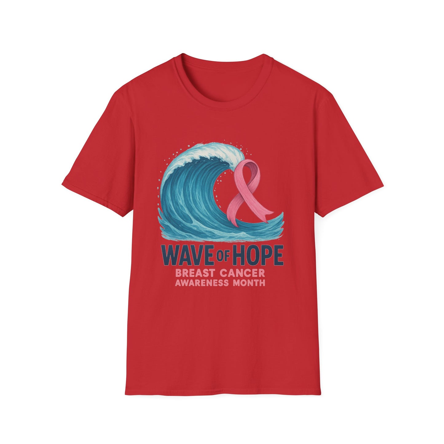 Wave of Hope Shirt | Breast Cancer Awareness Month Tee | Ocean Pink Ribbon Support Survivor Fighter T-Shirt October Strong
