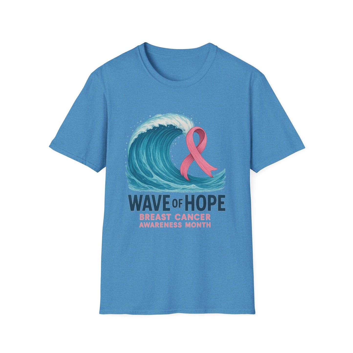 Wave of Hope Shirt | Breast Cancer Awareness Month Tee | Ocean Pink Ribbon Support Survivor Fighter T-Shirt October Strong