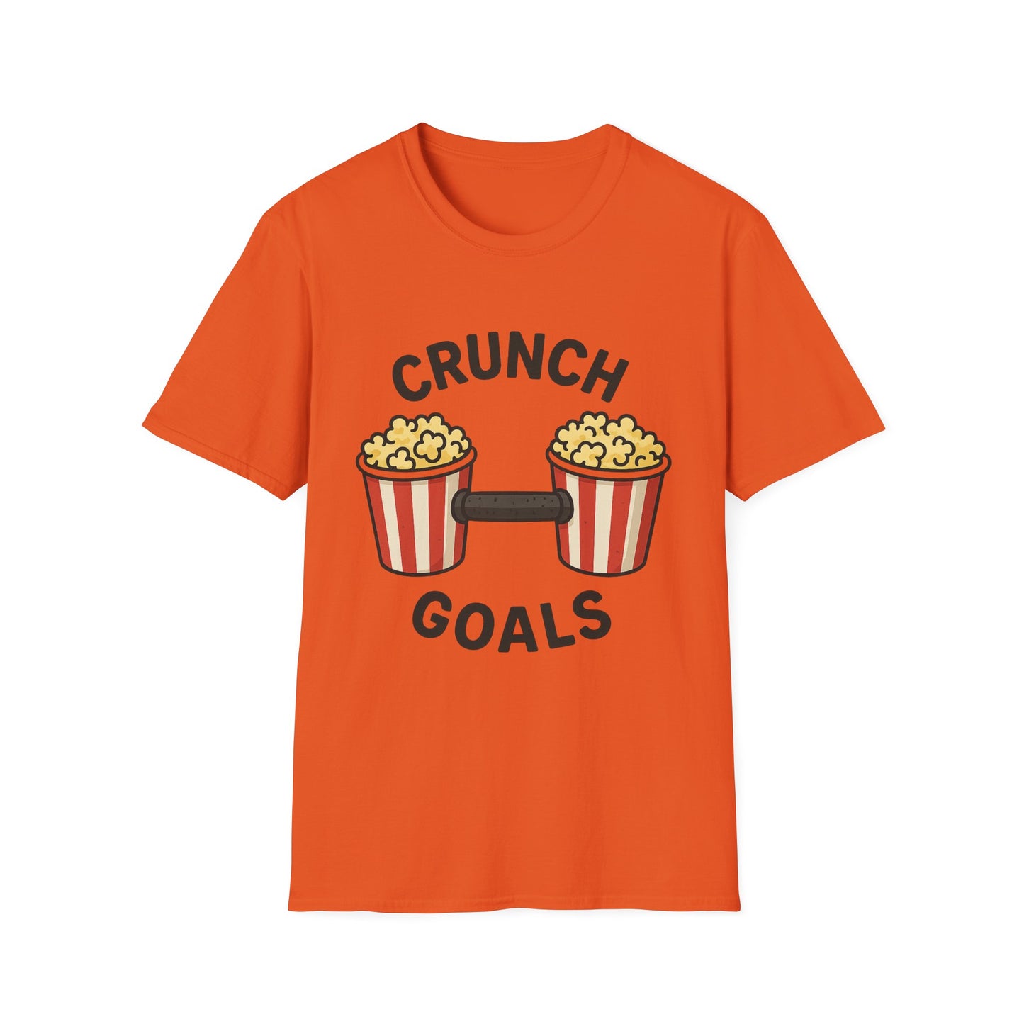 Crunch Goals Popcorn Shirt – Funny Fitness Pun Tee – Retro Popcorn Lover T-Shirt for Movie Nights & Snack Fans