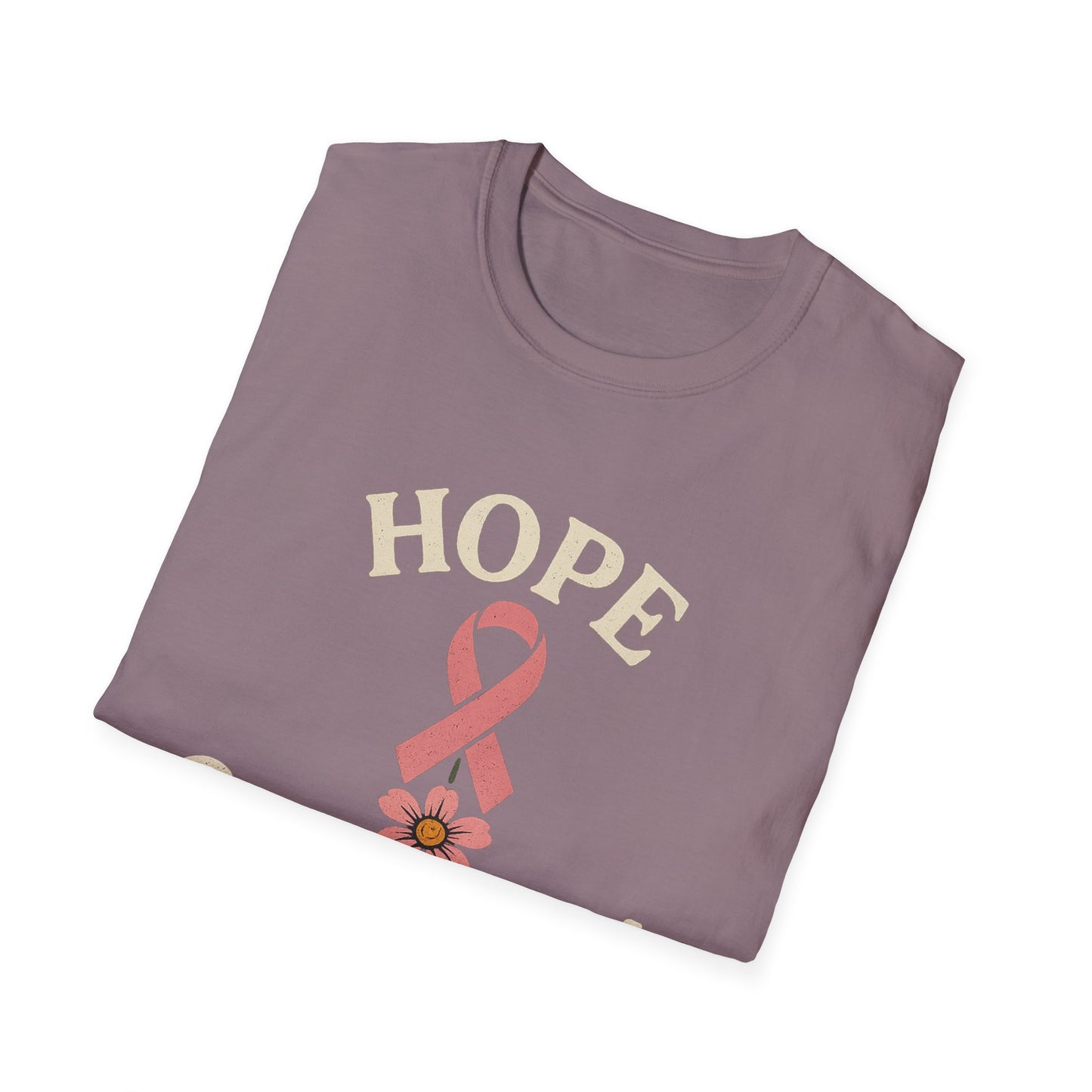 Hope Grows Here Shirt | Breast Cancer Awareness Pink Ribbon Flower Tee | Survivor Fighter Support October Strong T-Shirt