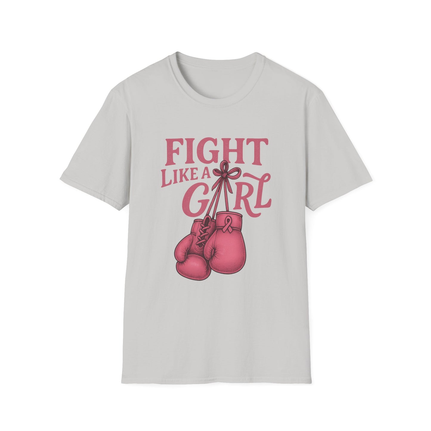 Fight Like a Girl Shirt | Breast Cancer Awareness Boxing Gloves Tee | Pink Ribbon Strength Support T-Shirt Survivor Fighter