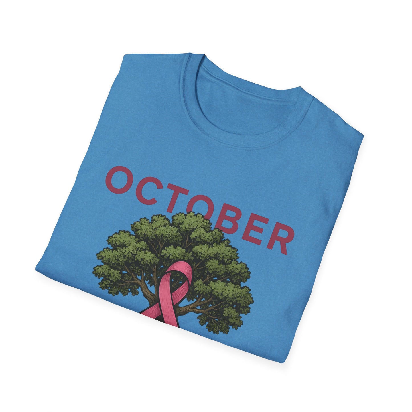 October Strong Shirt | Breast Cancer Awareness Pink Ribbon Tree Tee | Survivor Fighter Support T-Shirt Hope Strength Courage