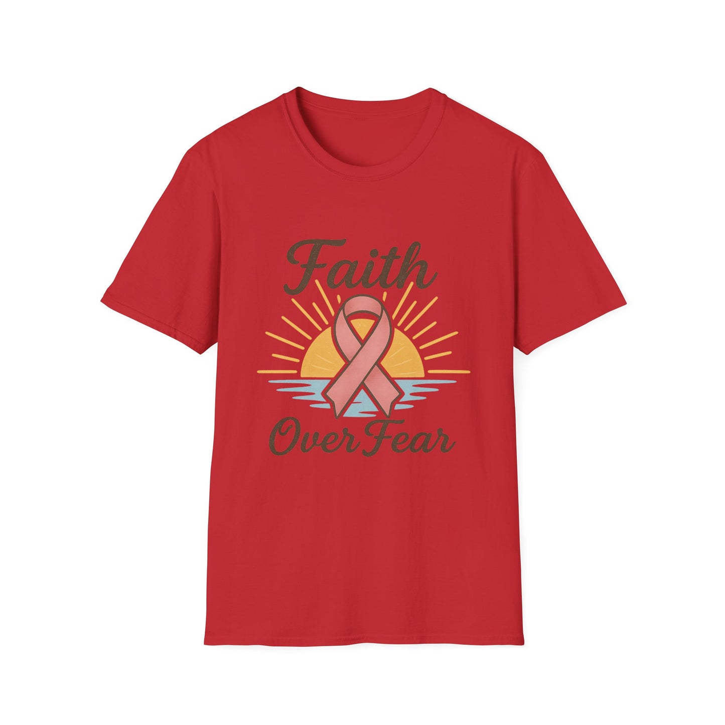 Faith Over Fear Shirt | Breast Cancer Awareness Pink Ribbon Tee | Inspirational Hope Support Survivor Fighter T-Shirt October