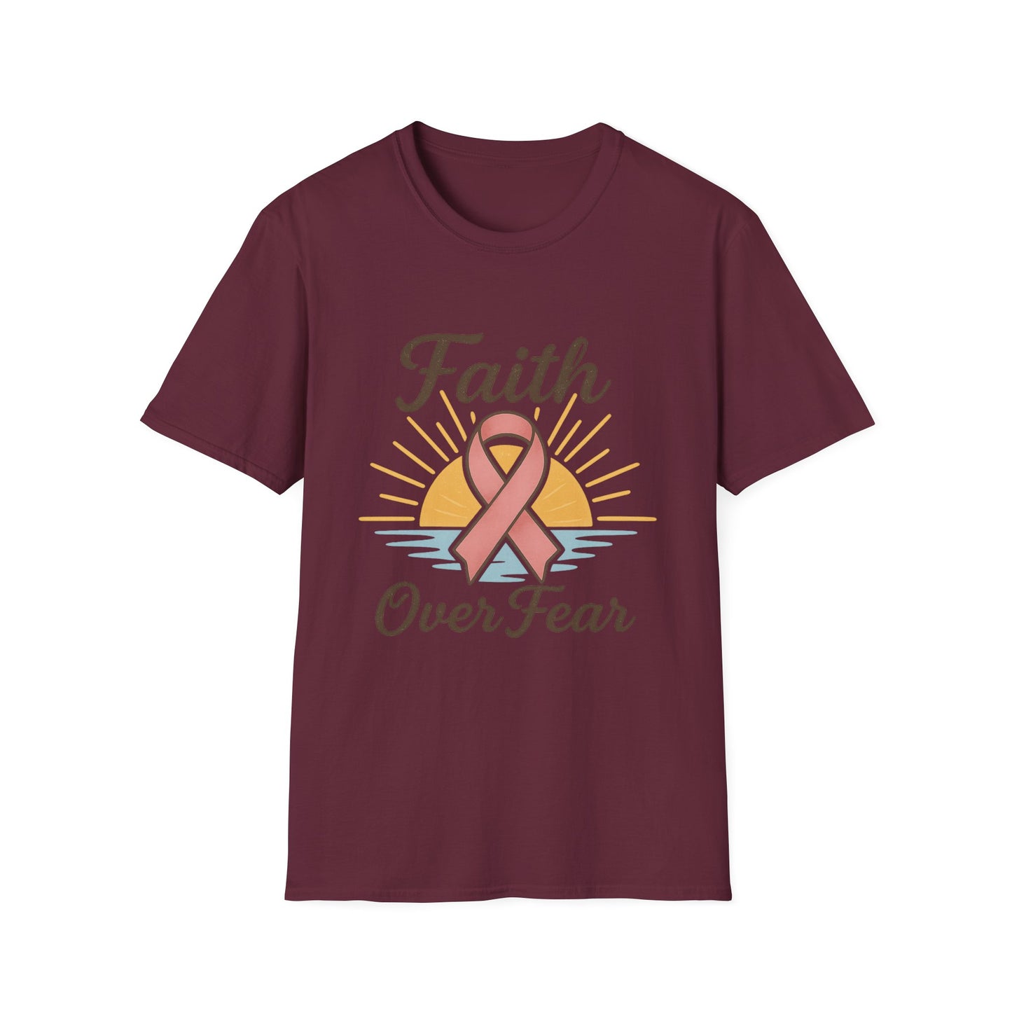 Faith Over Fear Shirt | Breast Cancer Awareness Pink Ribbon Tee | Inspirational Hope Support Survivor Fighter T-Shirt October