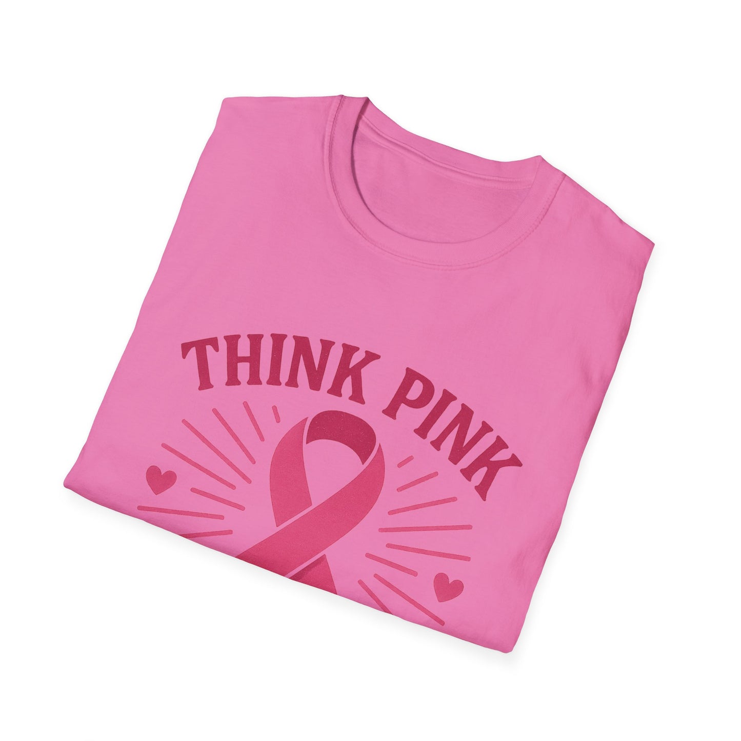 Think Pink Shirt Live Strong | Breast Cancer Awareness Ribbon Tee | Pink Support Hope Strength T-Shirt Women Men October