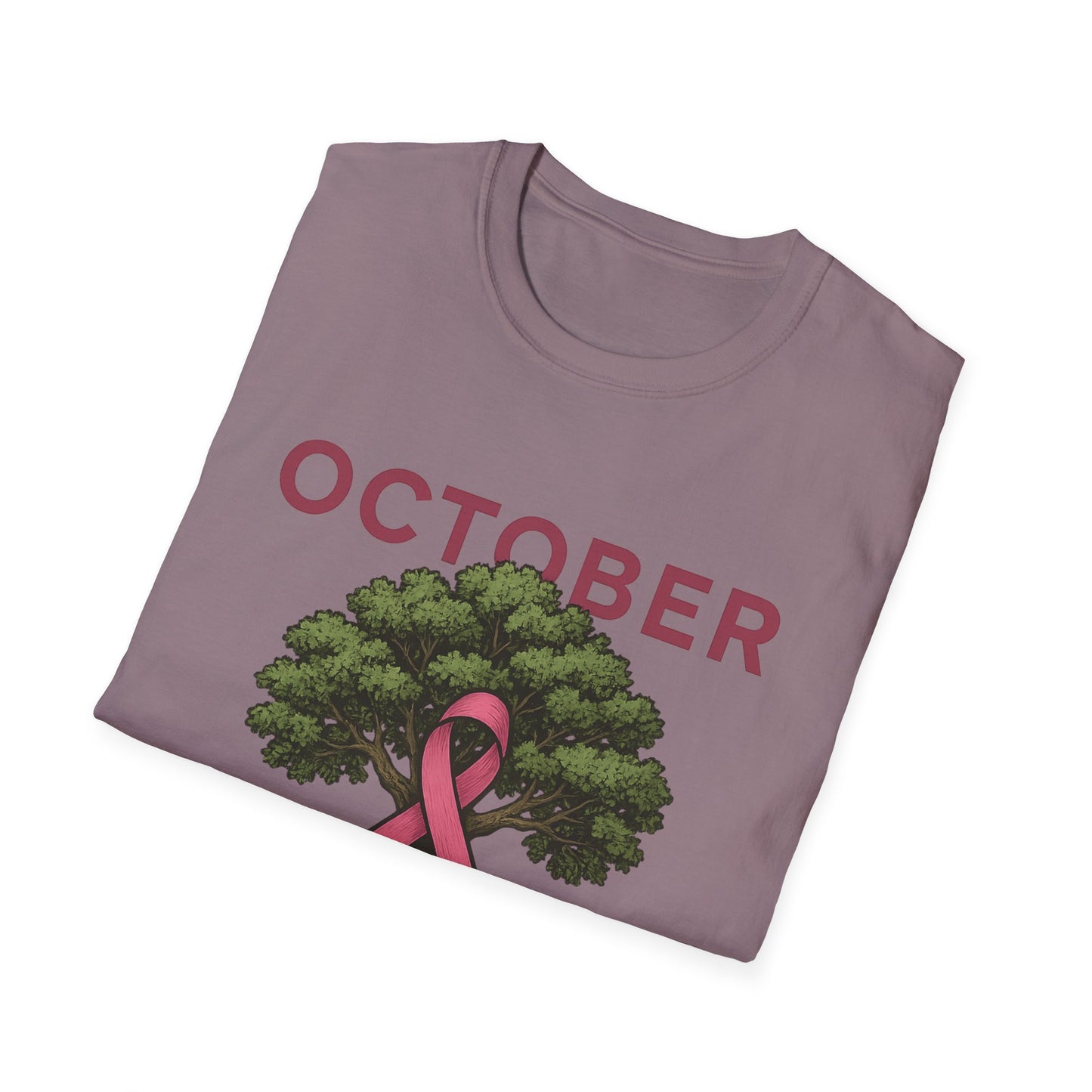 October Strong Shirt | Breast Cancer Awareness Pink Ribbon Tree Tee | Survivor Fighter Support T-Shirt Hope Strength Courage