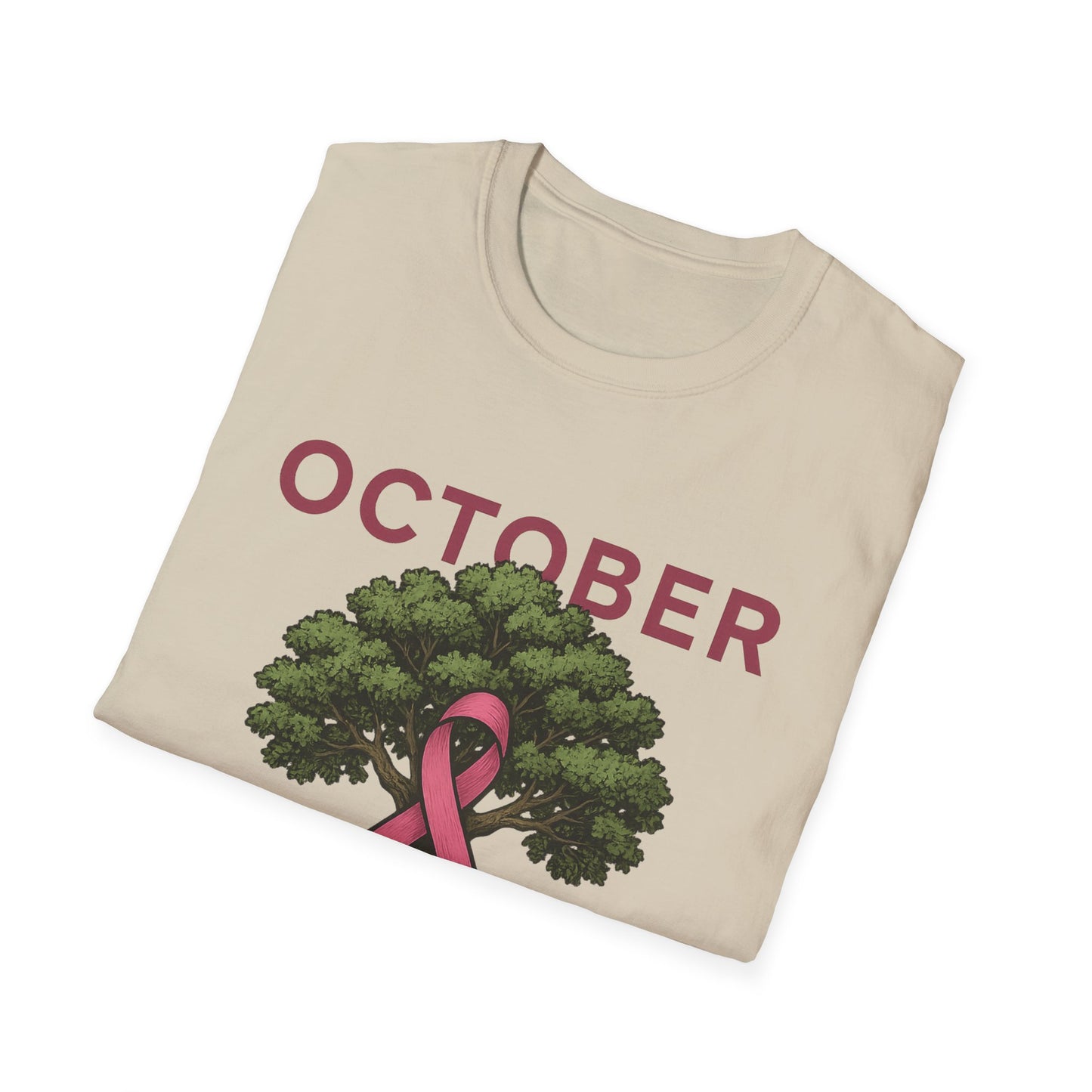 October Strong Shirt | Breast Cancer Awareness Pink Ribbon Tree Tee | Survivor Fighter Support T-Shirt Hope Strength Courage