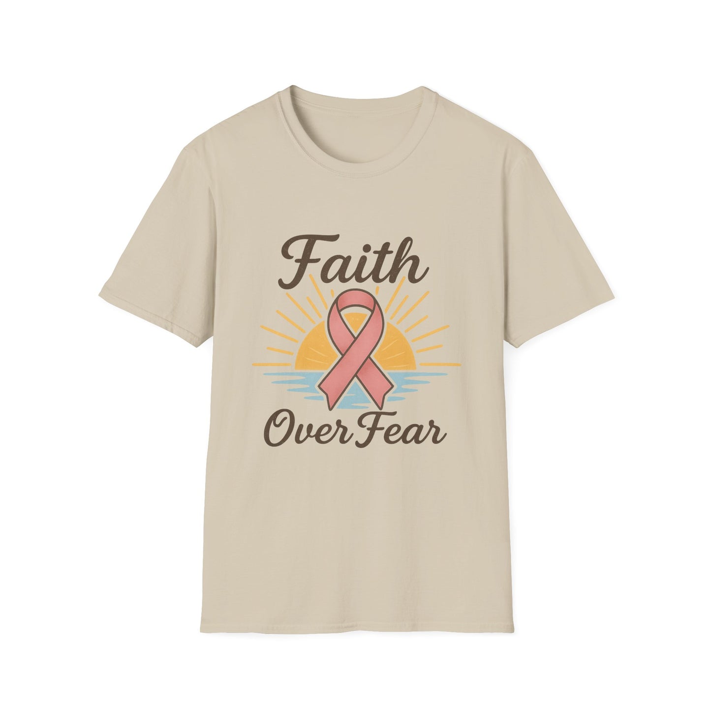 Faith Over Fear Shirt | Breast Cancer Awareness Pink Ribbon Tee | Inspirational Hope Support Survivor Fighter T-Shirt October