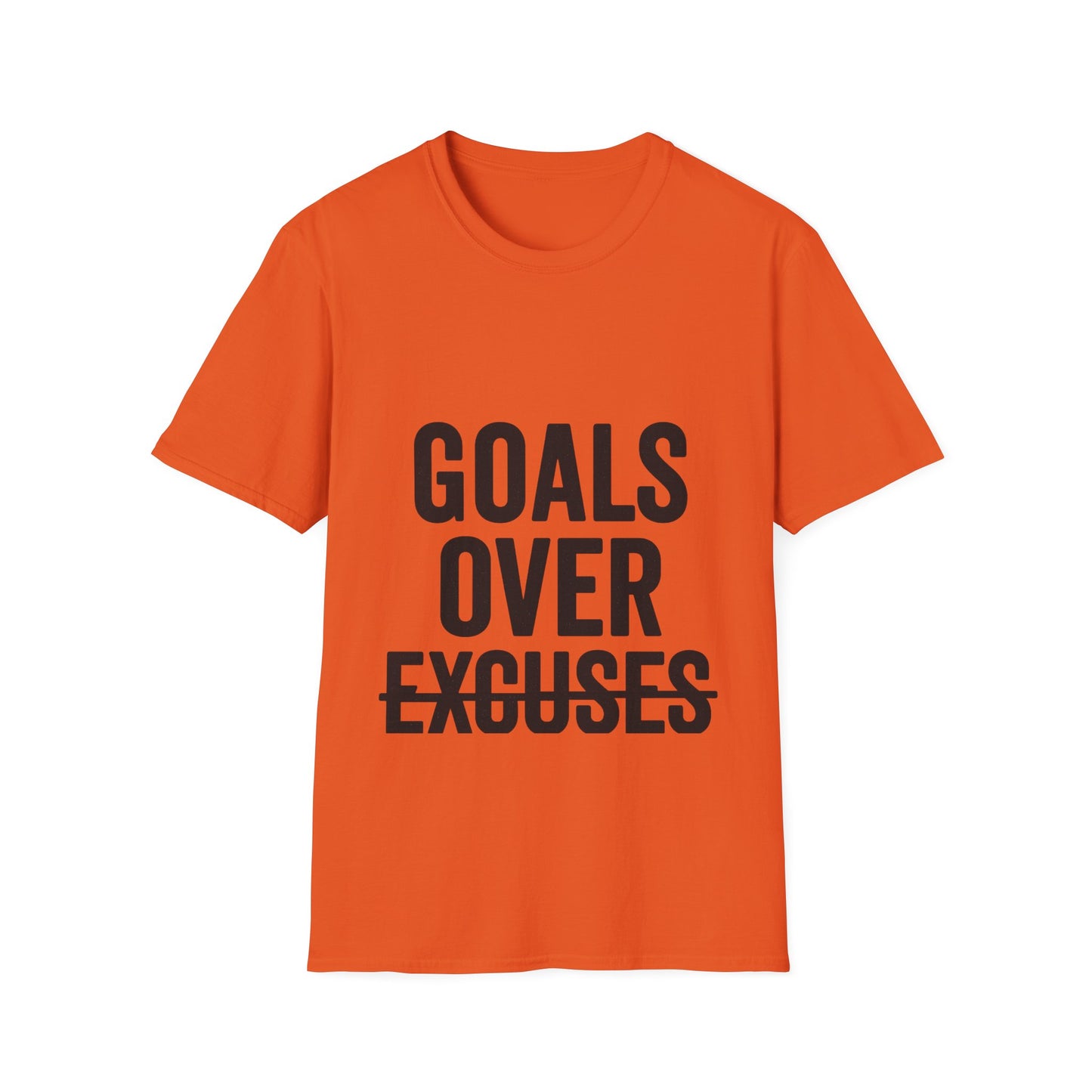Goals Over Excuses T-Shirt – Bold Motivational No Excuses Inspirational Tee
