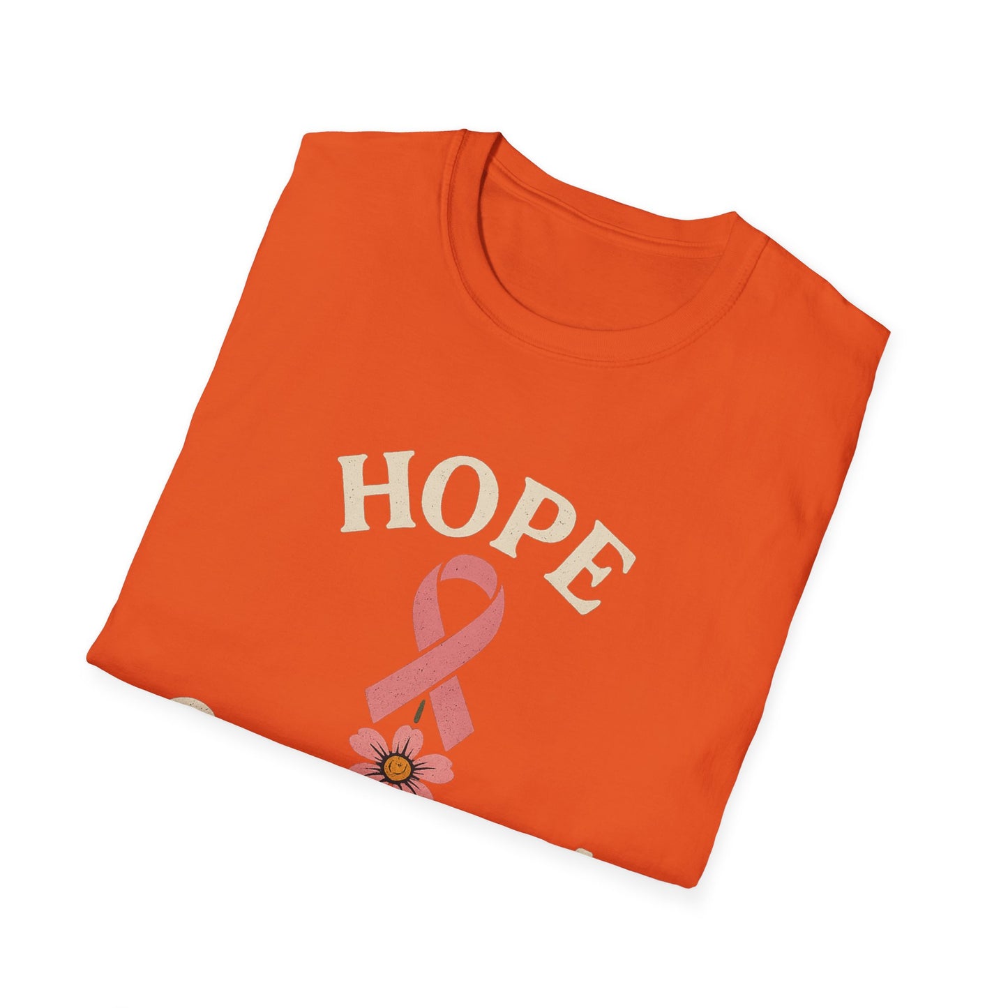 Hope Grows Here Shirt | Breast Cancer Awareness Pink Ribbon Flower Tee | Survivor Fighter Support October Strong T-Shirt