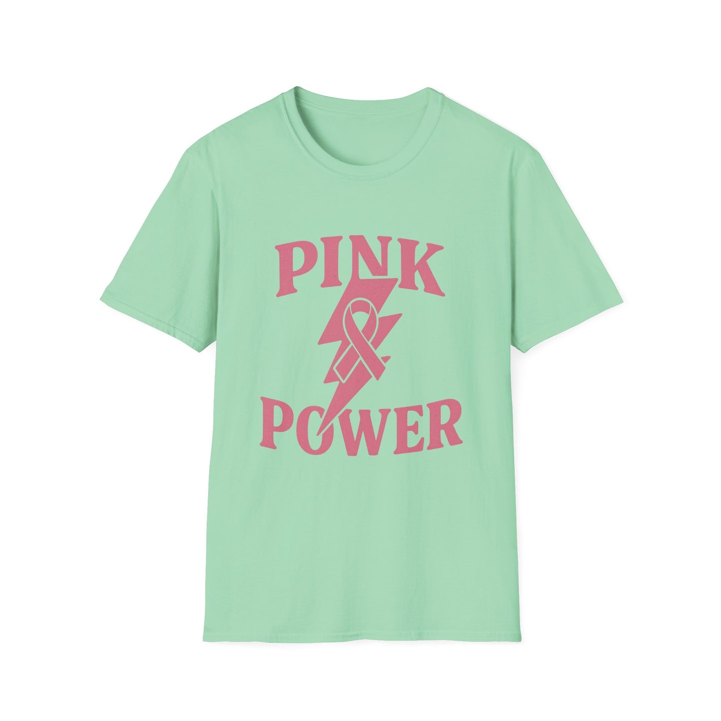 Pink Power Shirt | Breast Cancer Awareness Lightning Ribbon Tee | Survivor Fighter Strong Support Hope T-Shirt October Month