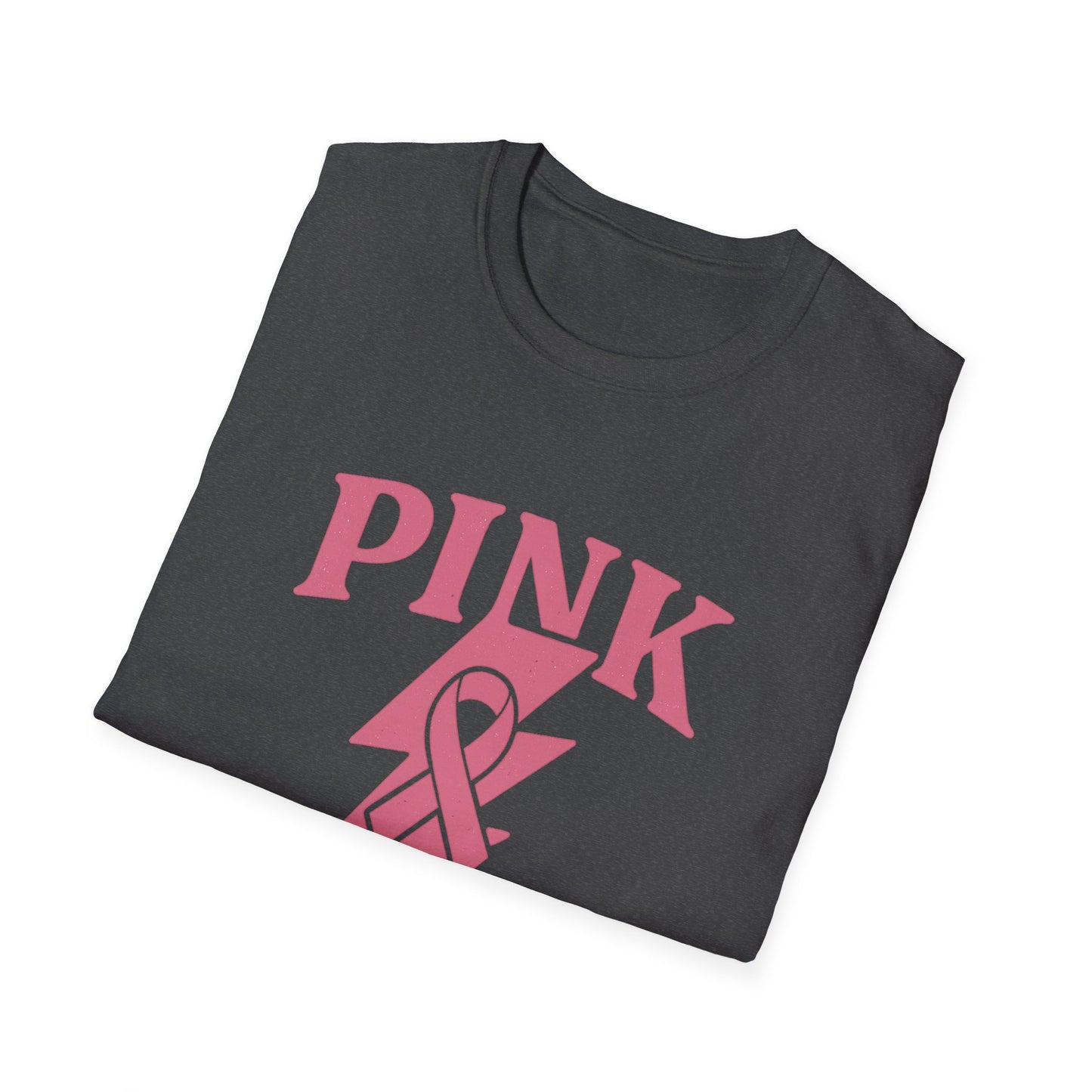 Pink Power Shirt | Breast Cancer Awareness Lightning Ribbon Tee | Survivor Fighter Strong Support Hope T-Shirt October Month