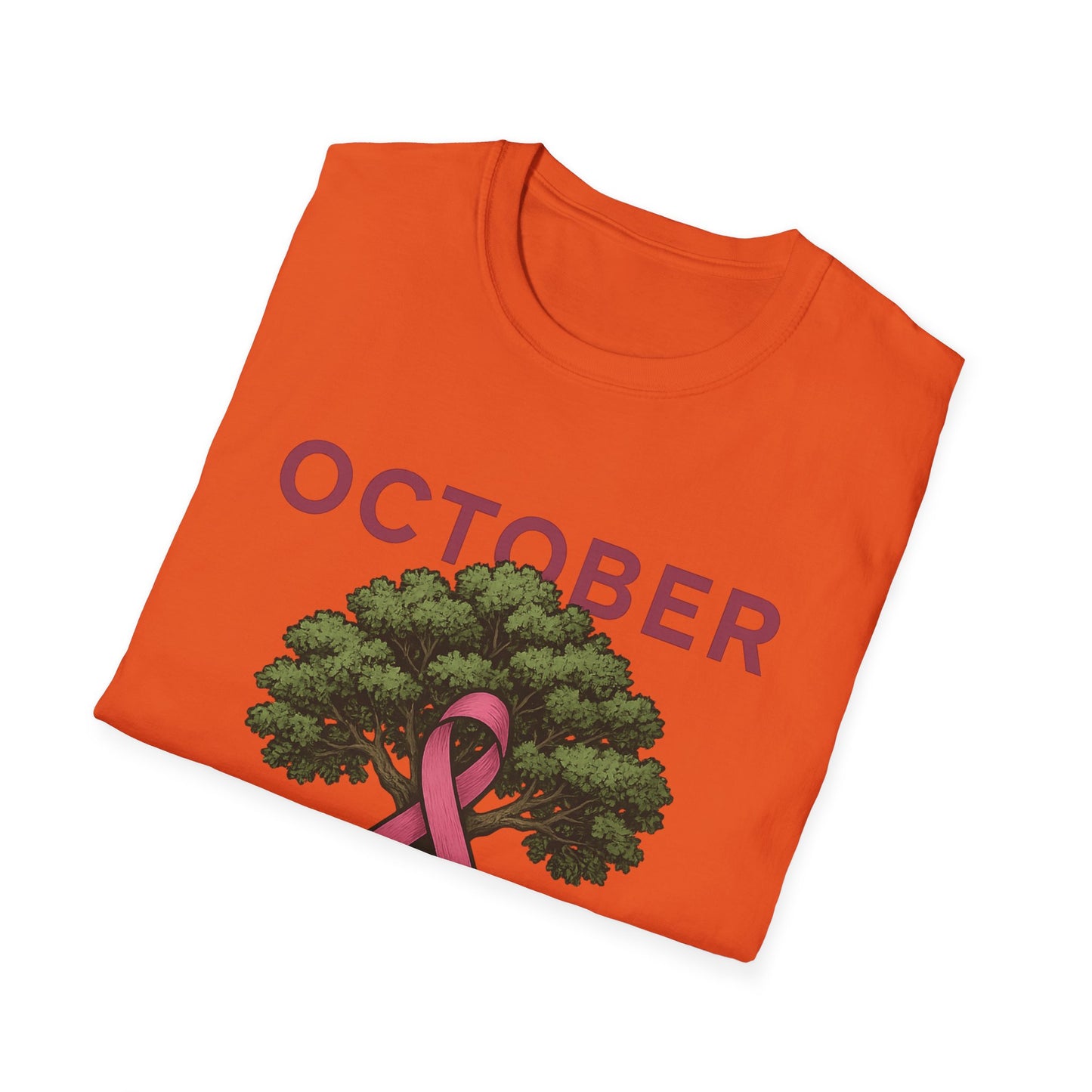 October Strong Shirt | Breast Cancer Awareness Pink Ribbon Tree Tee | Survivor Fighter Support T-Shirt Hope Strength Courage