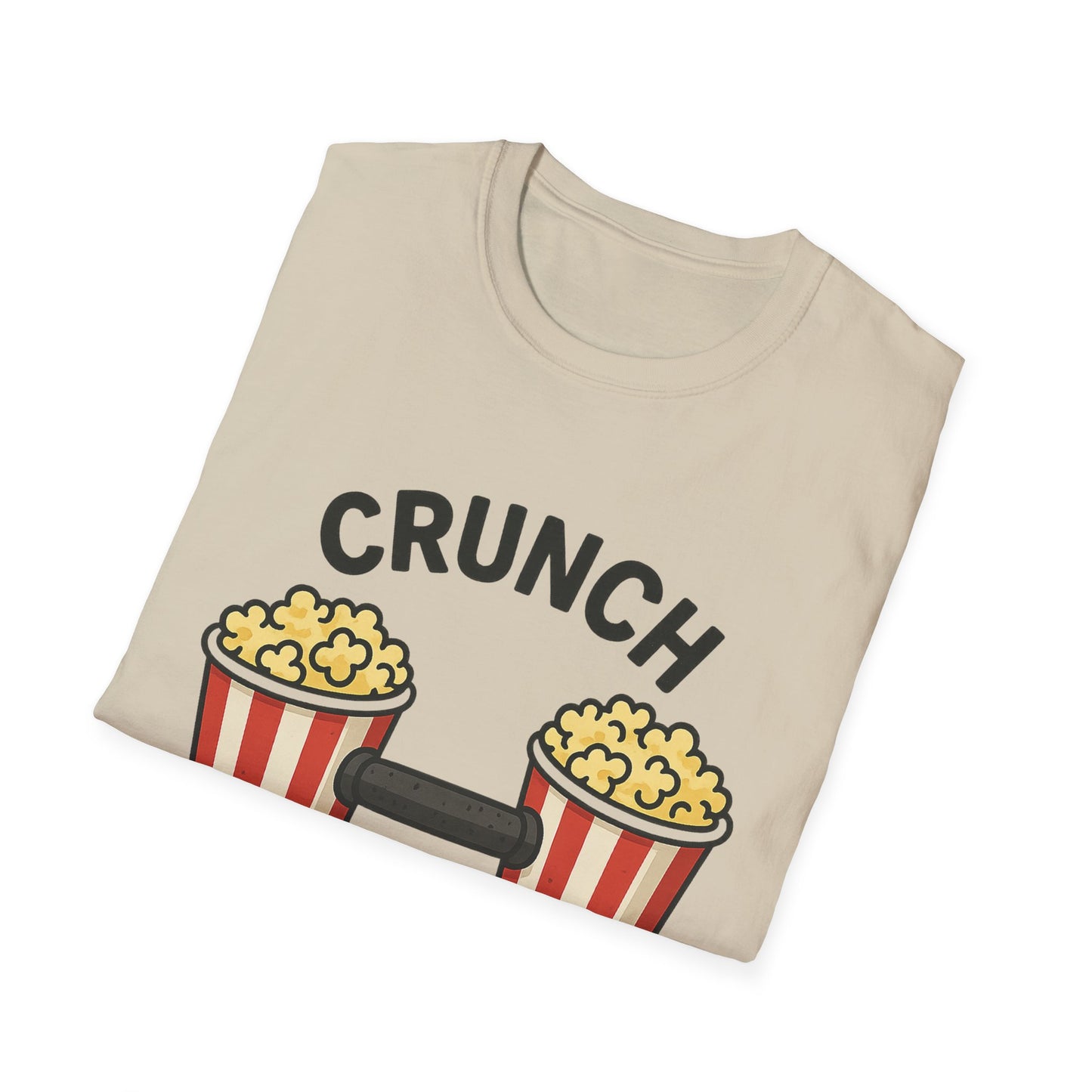 Crunch Goals Popcorn Shirt – Funny Fitness Pun Tee – Retro Popcorn Lover T-Shirt for Movie Nights & Snack Fans