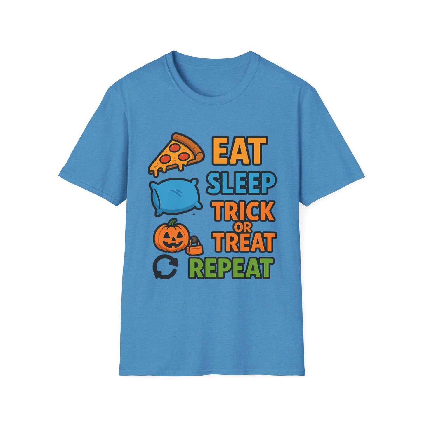 Eat Sleep Trick or Treat Repeat Shirt – Funny Halloween Candy Tee