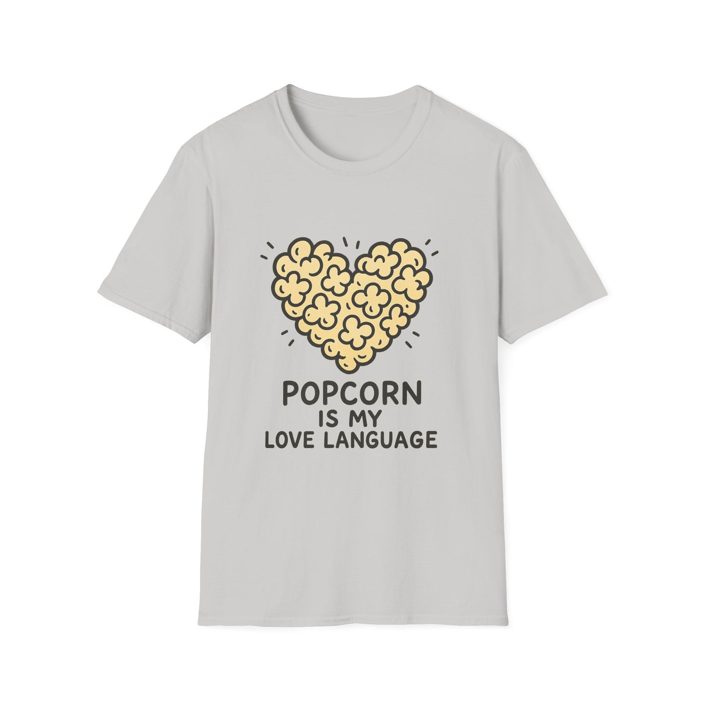 Popcorn Is My Love Language Shirt – Cute Movie Night Tee – Funny Popcorn Lover T-Shirt for Snack Fans & Cinema Lovers