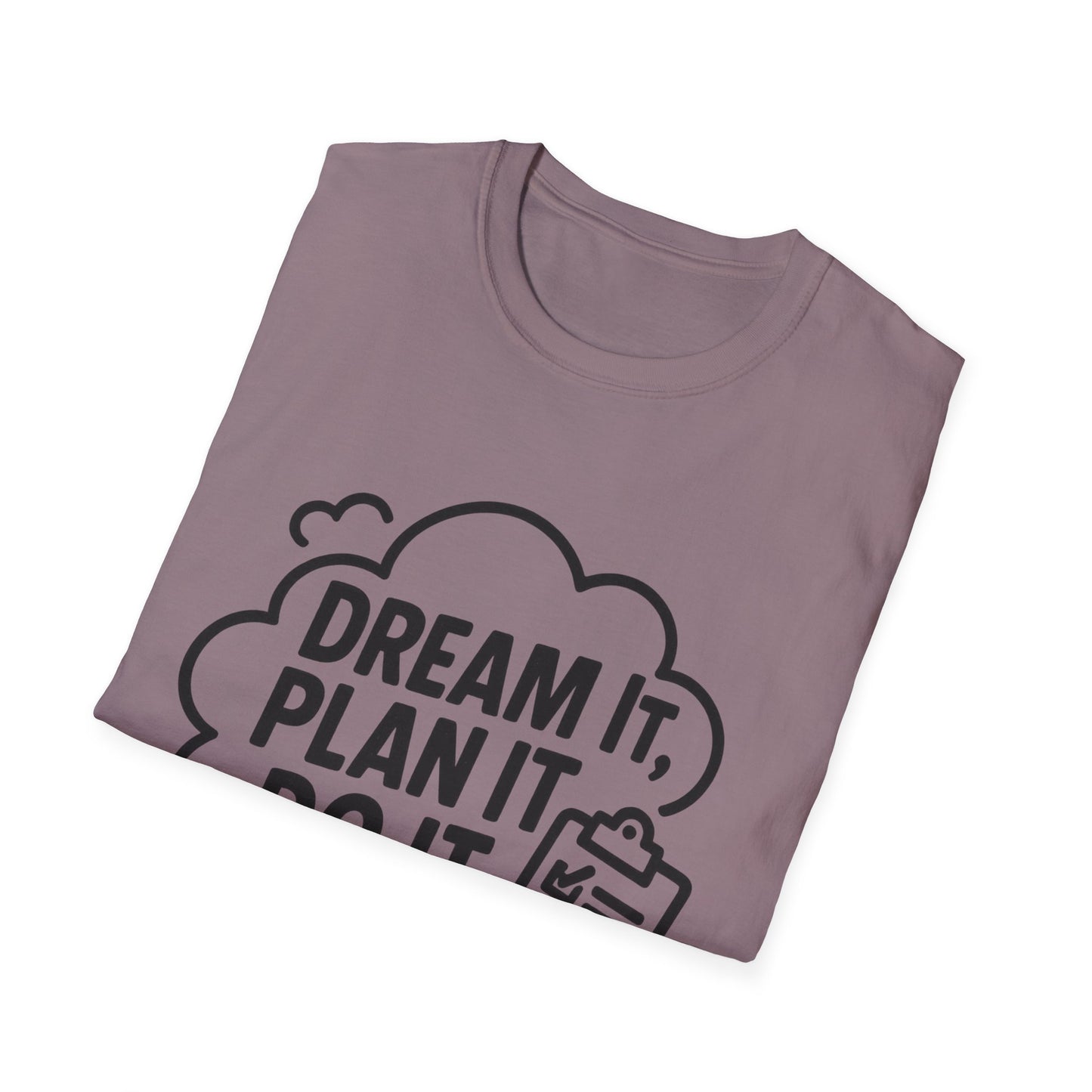 Dream It Plan It Do It T-Shirt – Inspirational Checklist Cloud Graphic Motivational Tee