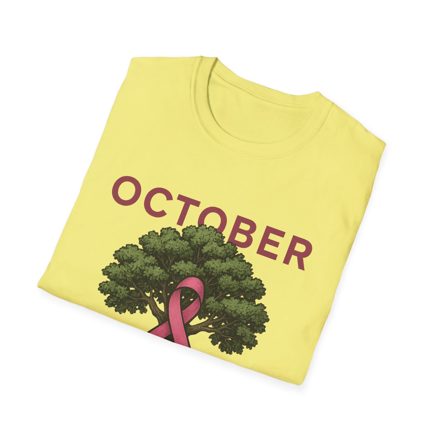 October Strong Shirt | Breast Cancer Awareness Pink Ribbon Tree Tee | Survivor Fighter Support T-Shirt Hope Strength Courage